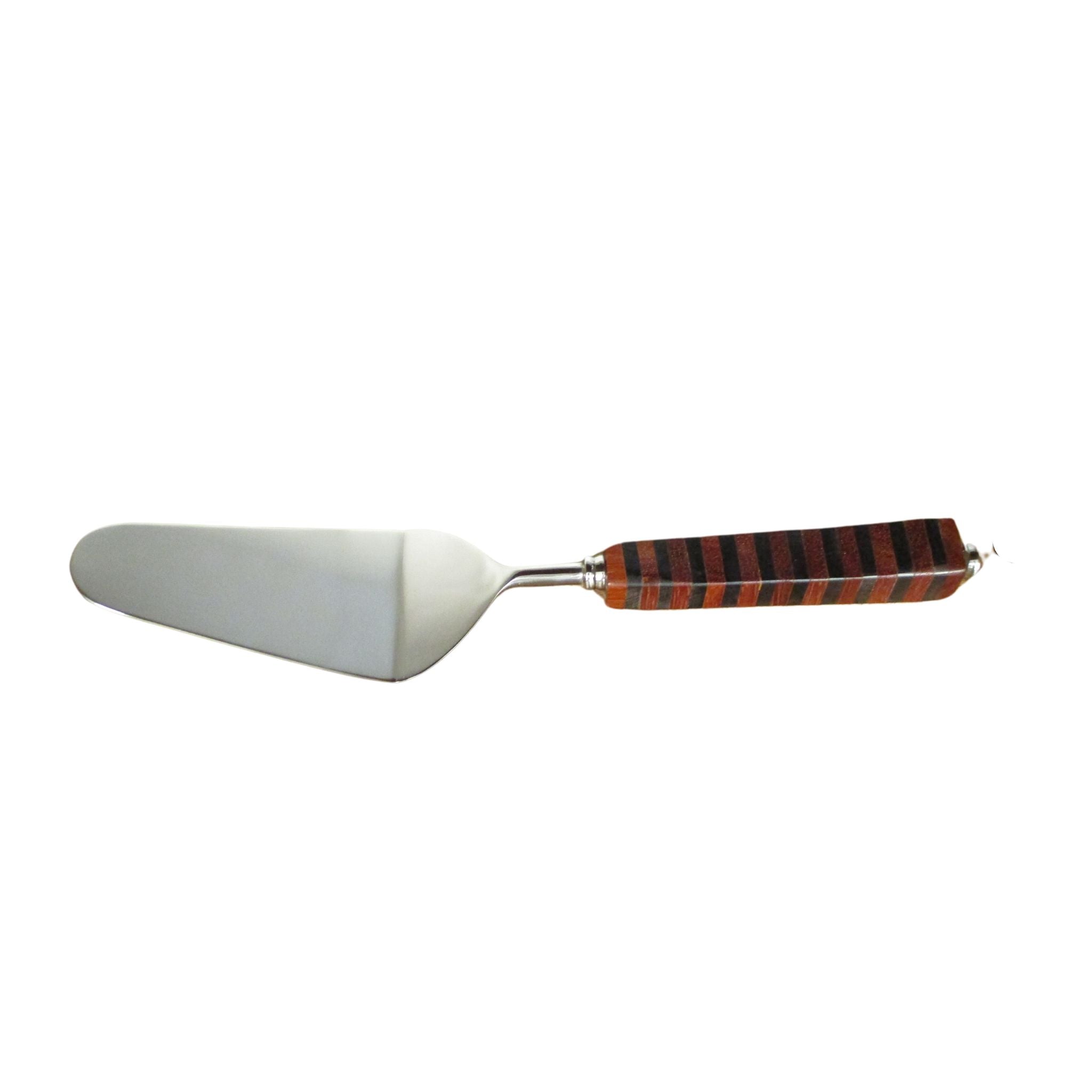 Striped Wood Cake Server