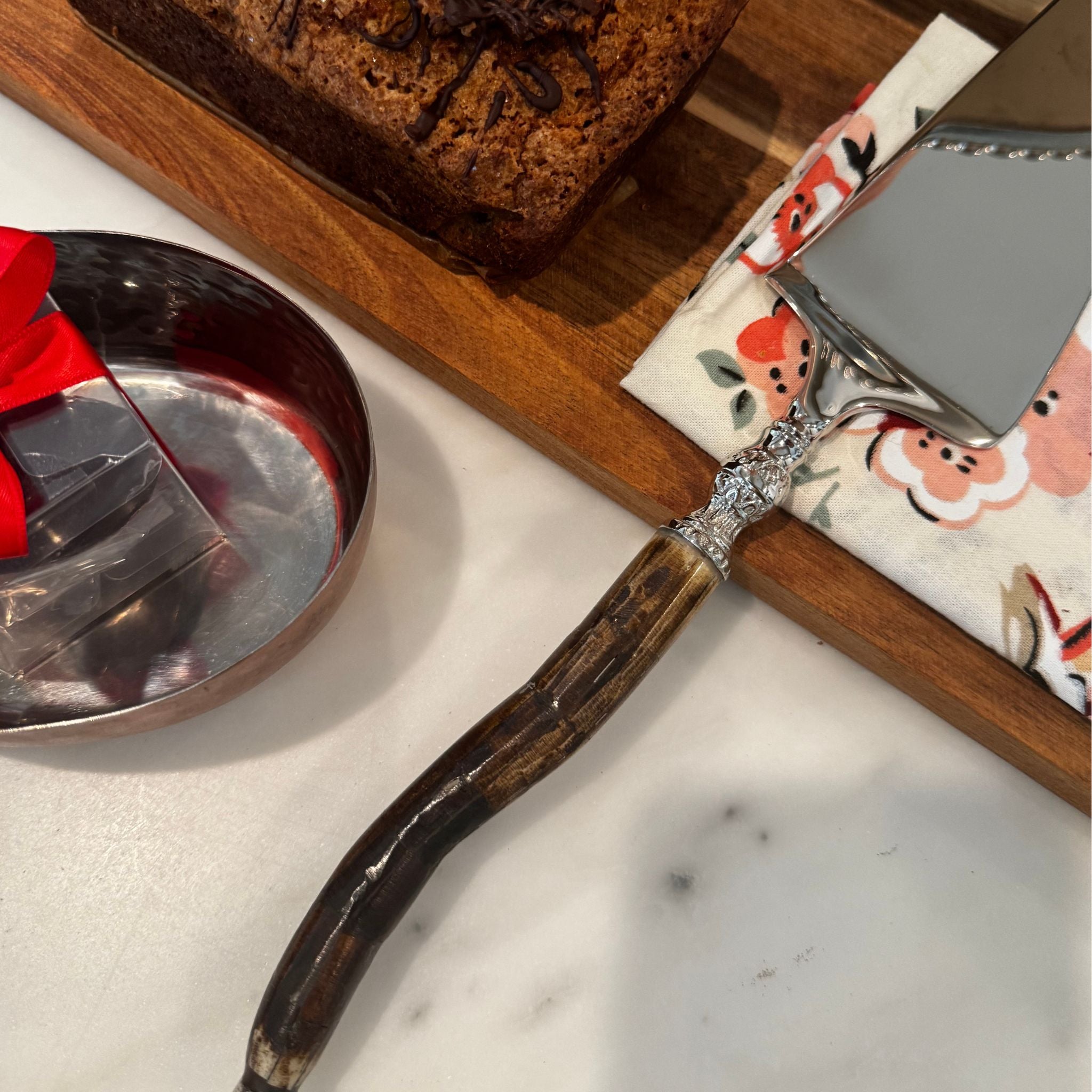 Curved Bone Cake Server