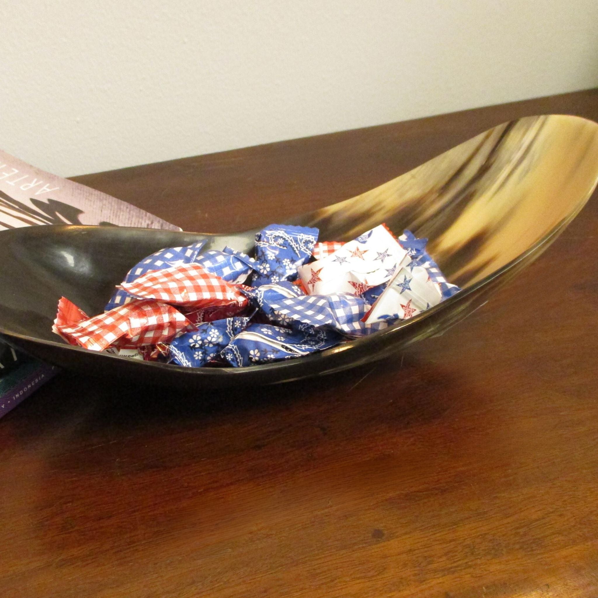 Oblong Horn Bowl - A Unique Artisan Centerpiece