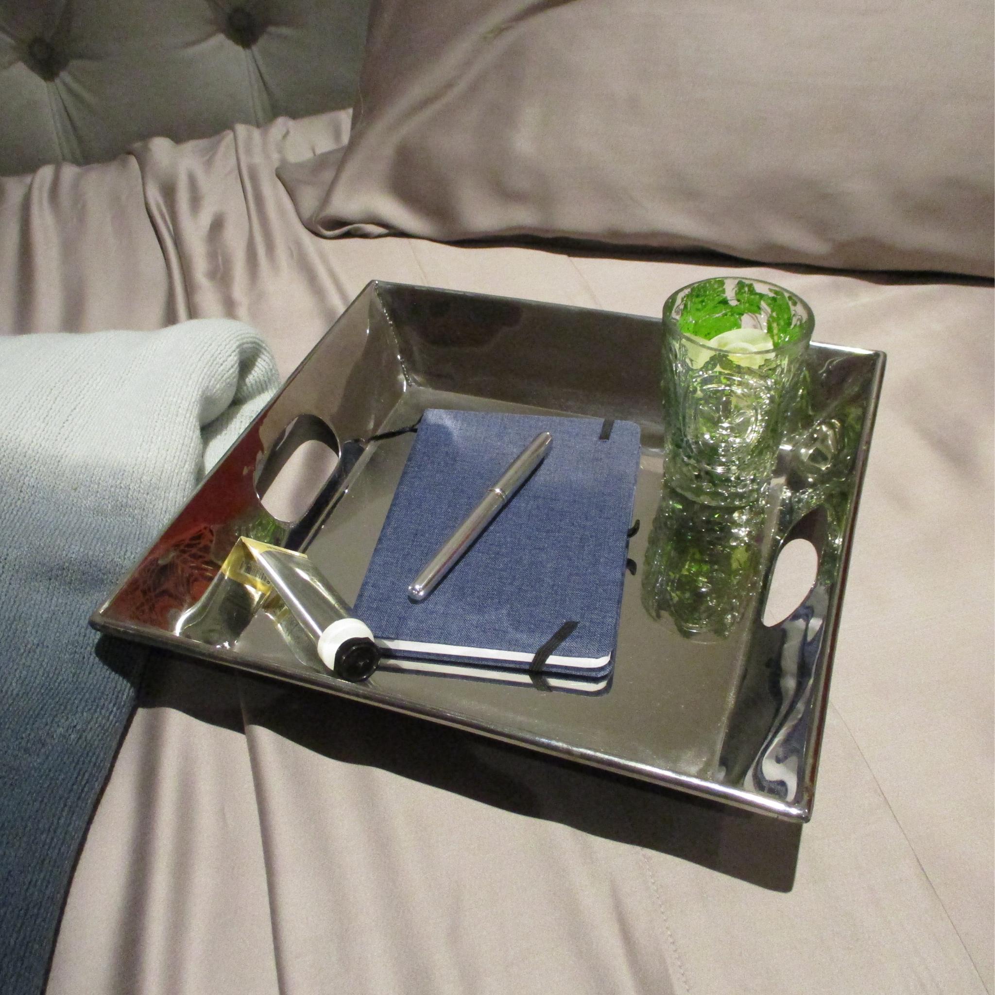 Silver Square Gunmetal Tray