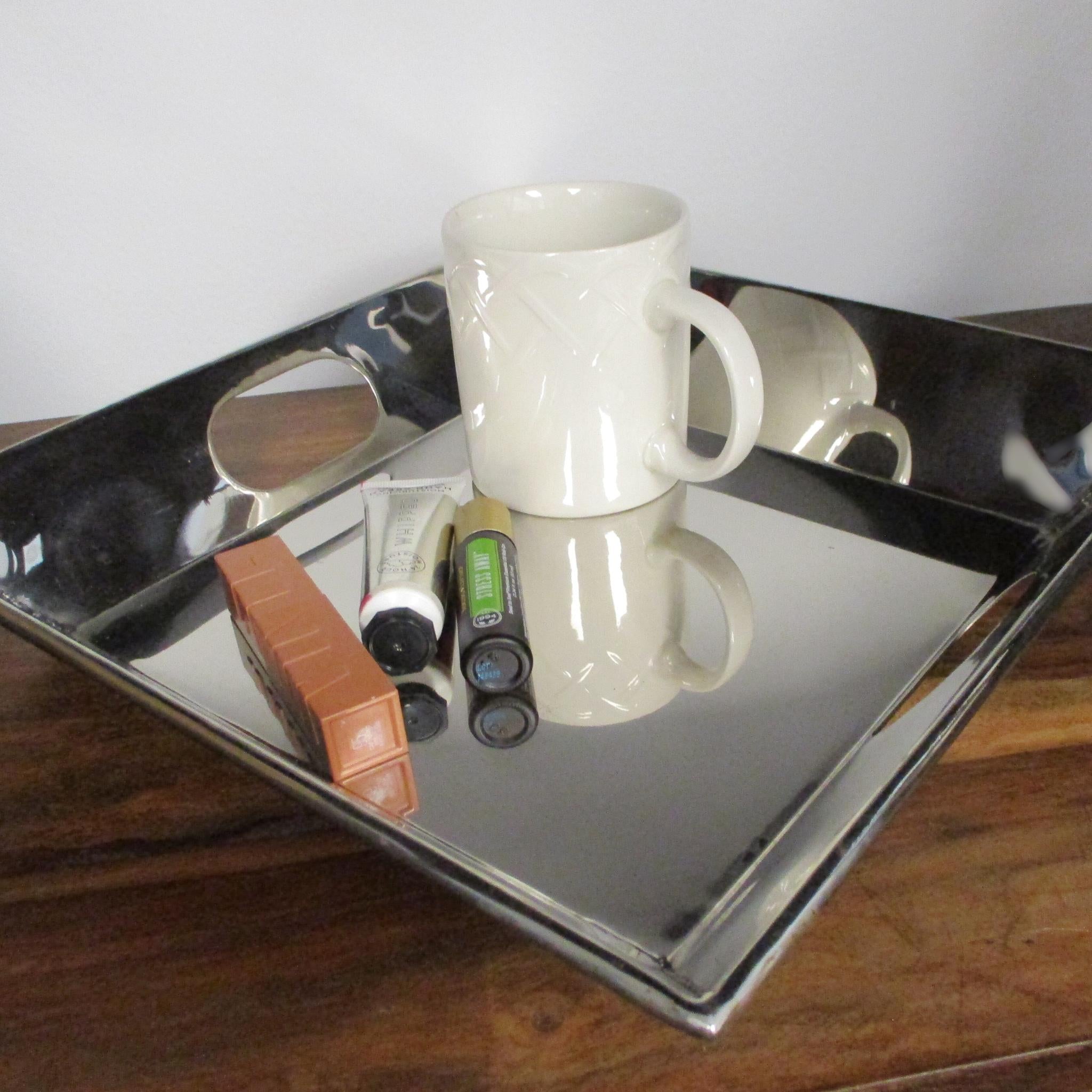 Silver Square Gunmetal Tray