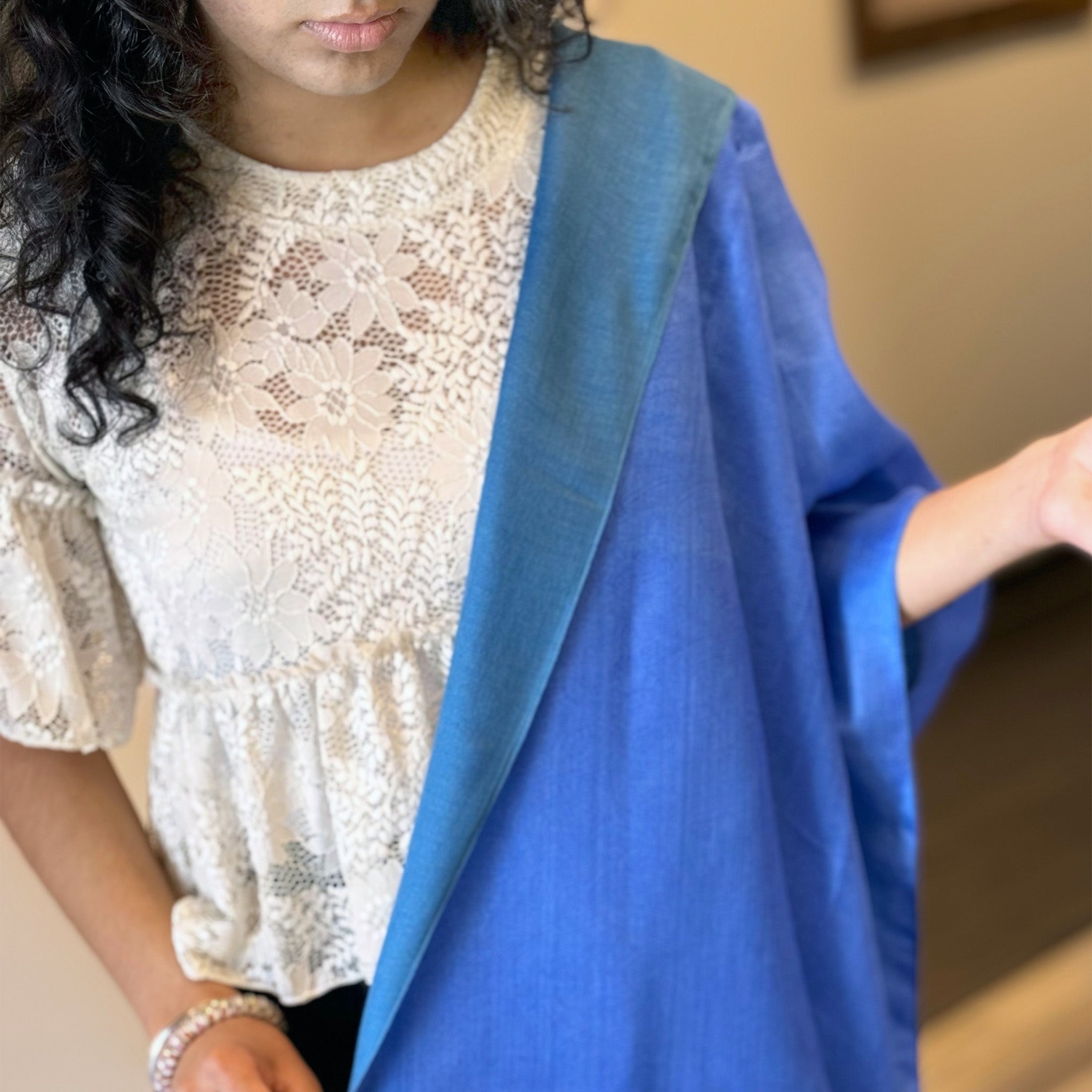 Advika Upcycled Sari Reversible Shawl Eco-Friendly, Versatile, Handcrafted Elegance