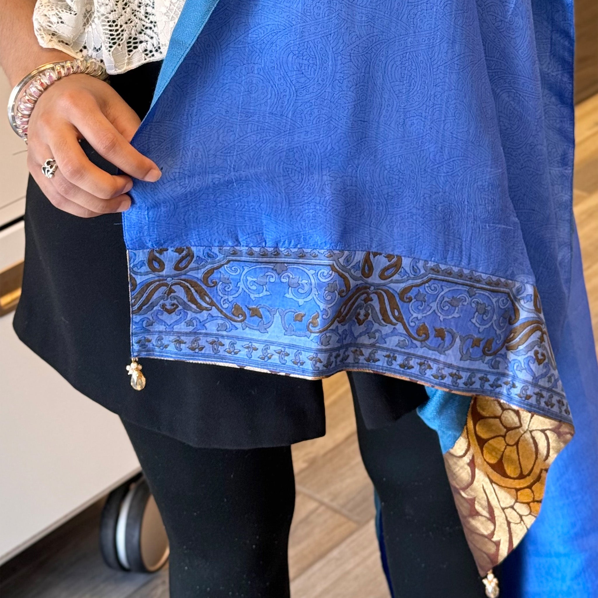 Advika Upcycled Sari Reversible Shawl Eco-Friendly, Versatile, Handcrafted Elegance