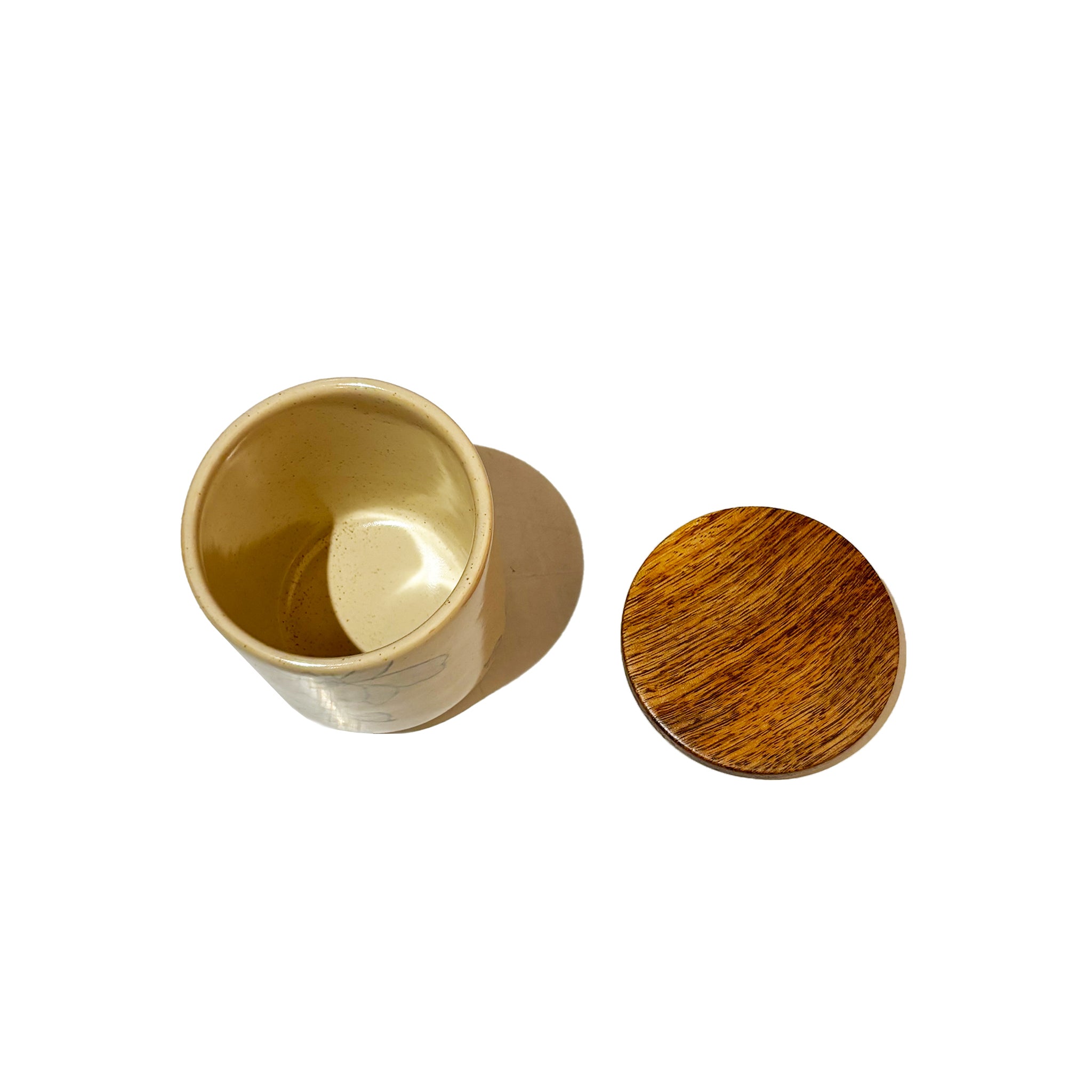 Ceramic Storage Jar with Wooden Lid