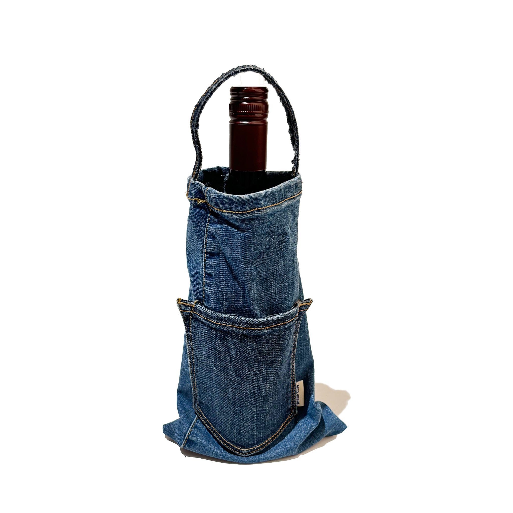 Denim Wine Bag & Hair Tie/Choker