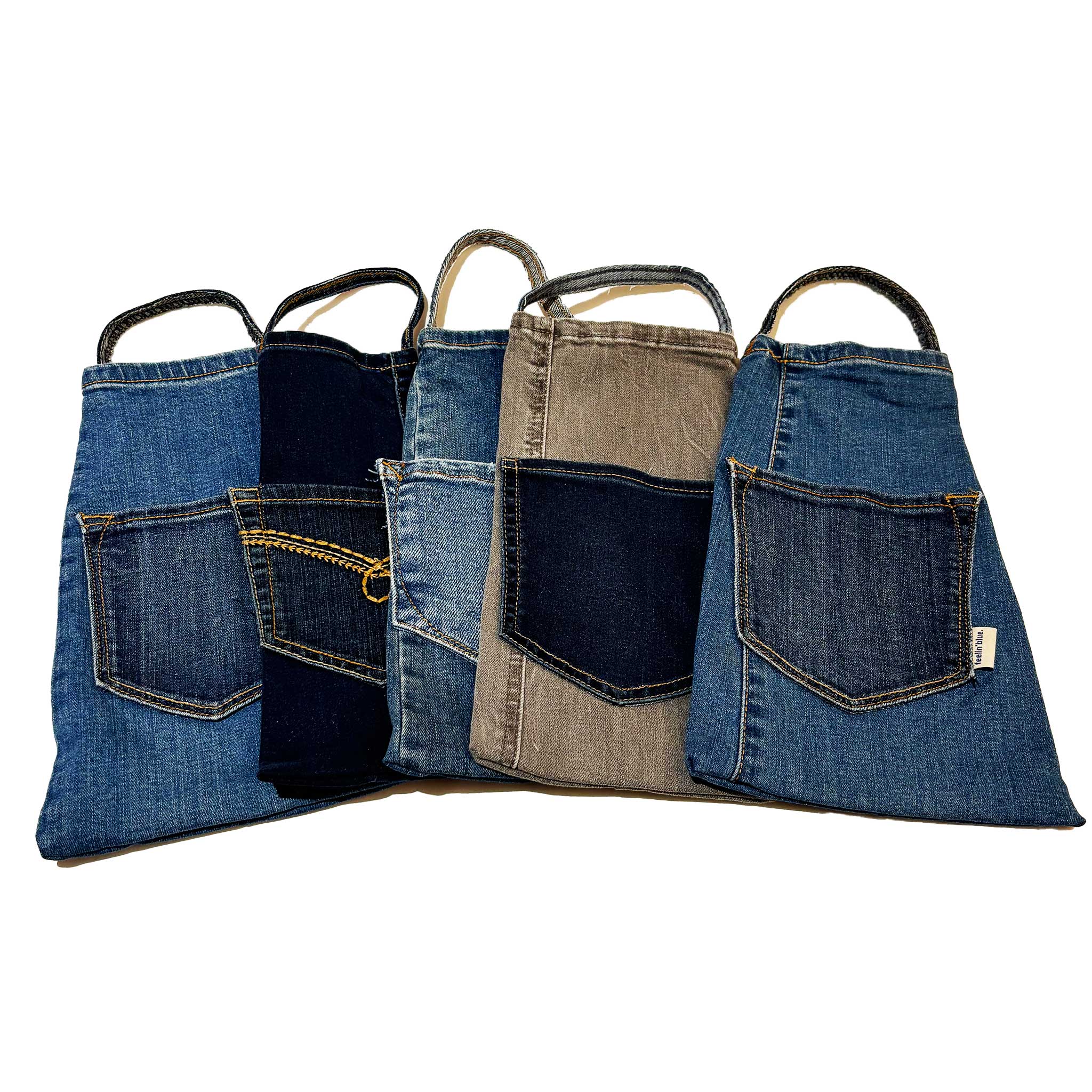 Denim Wine Bag & Hair Tie/Choker