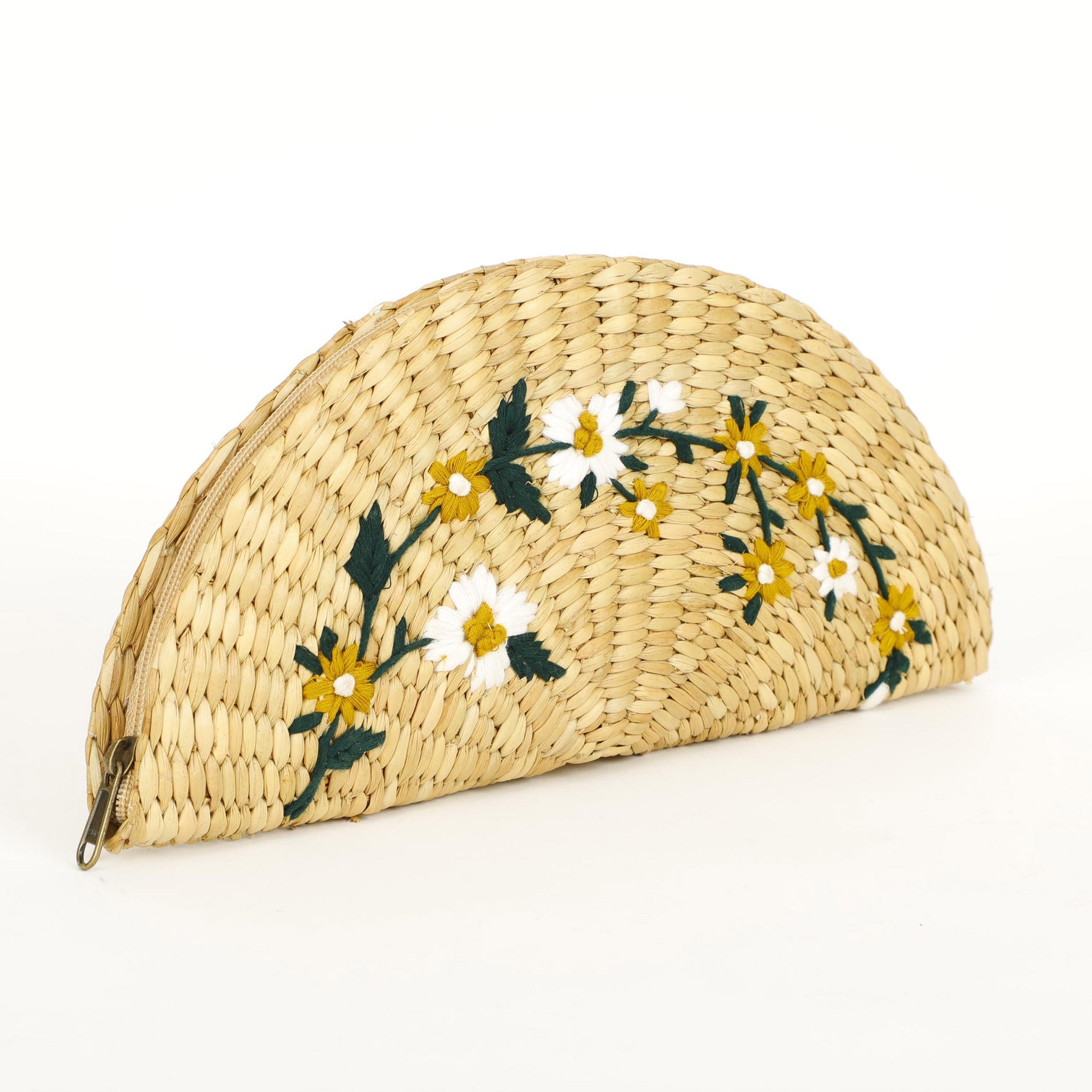 Durga Straw Handmade Embroidered Clutch