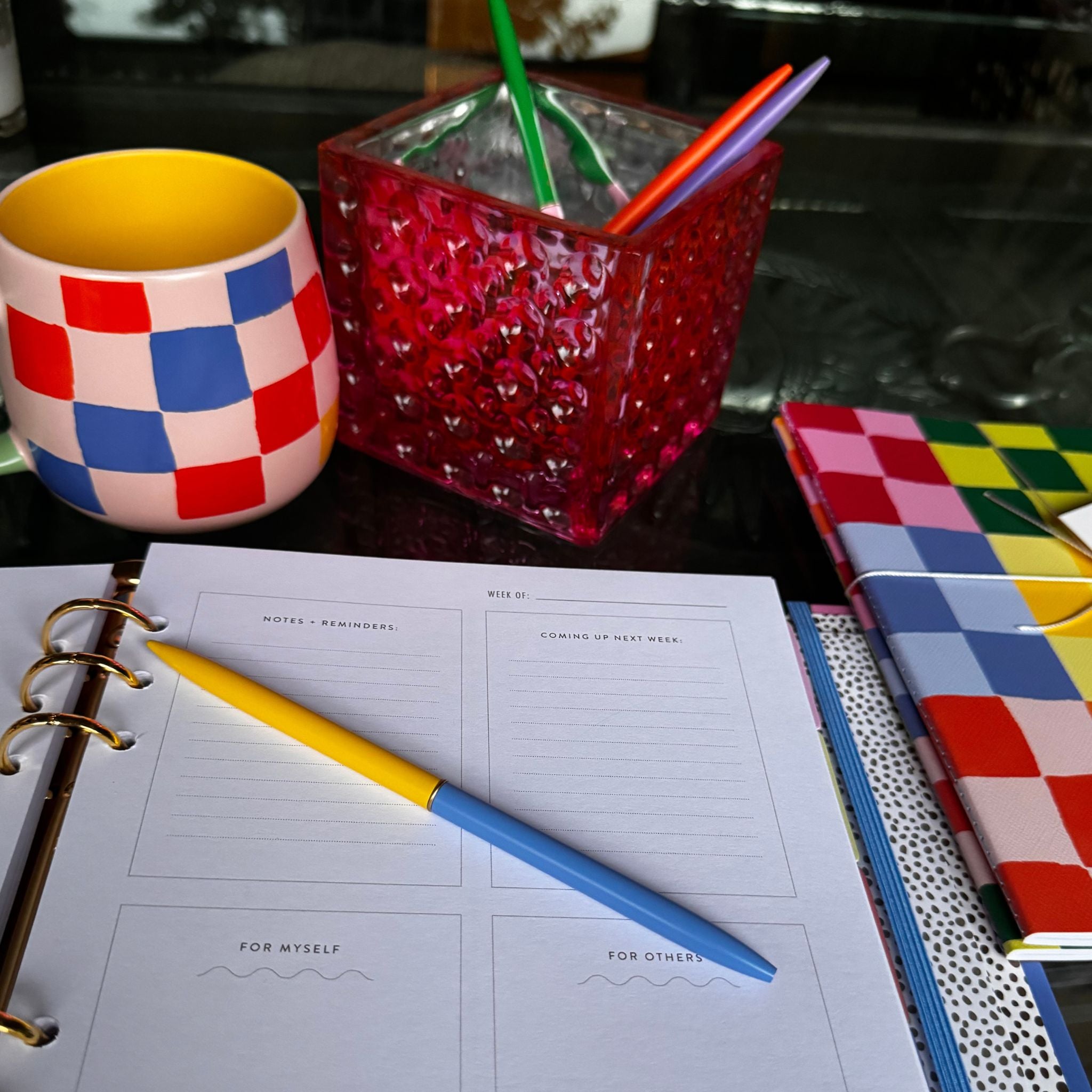 Rainbow Checker Ceramic Mug