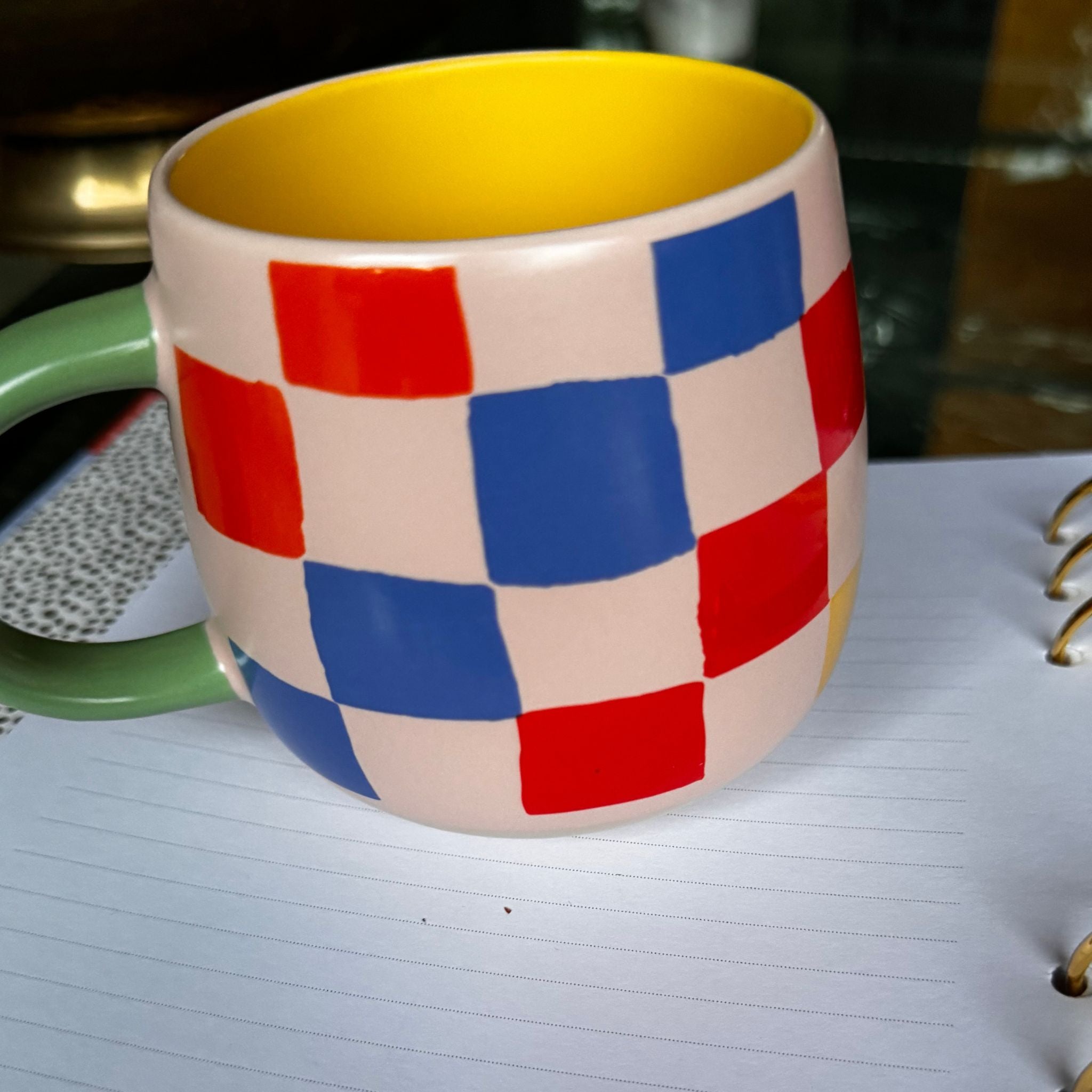 Rainbow Checker Ceramic Mug