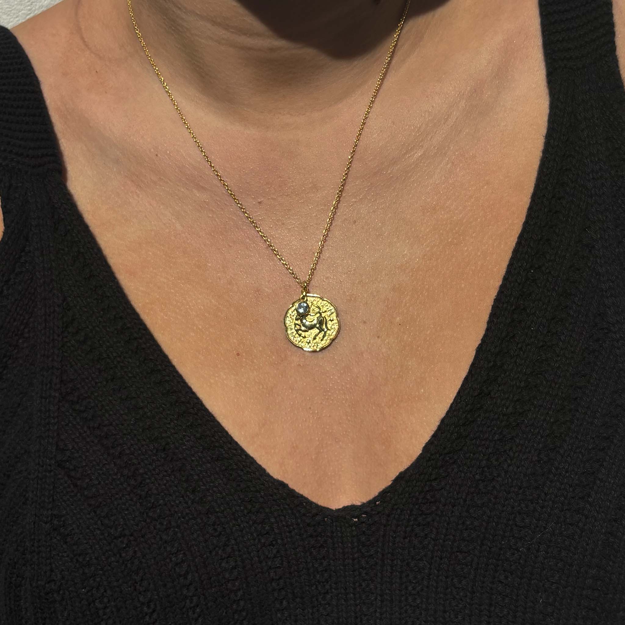 Sagittarius Necklace With Birth Stone Charm