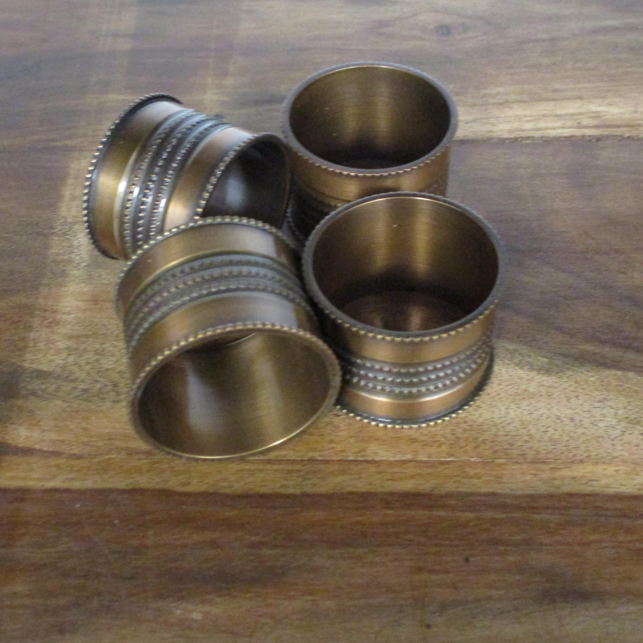 Copper Napkin Rings - Beaded