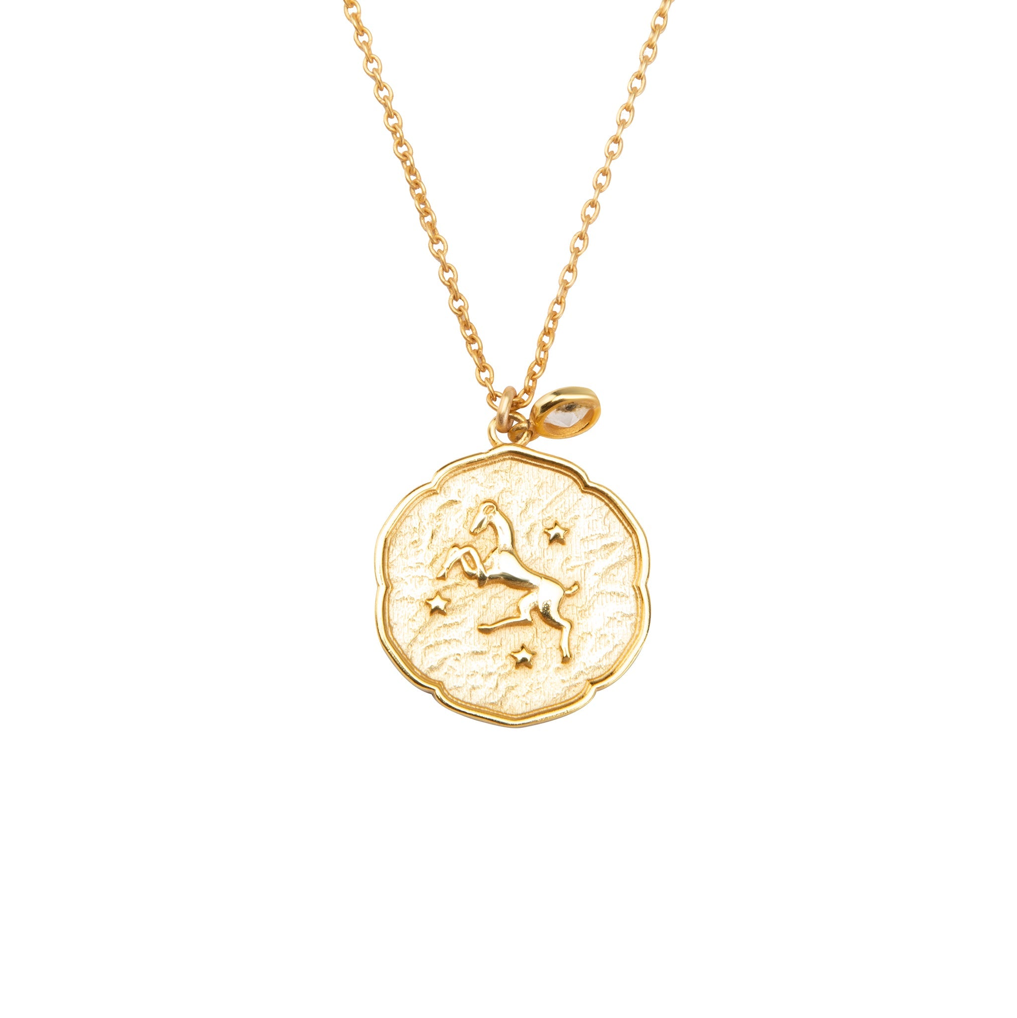 Aries Necklace with Birth Stone Charm