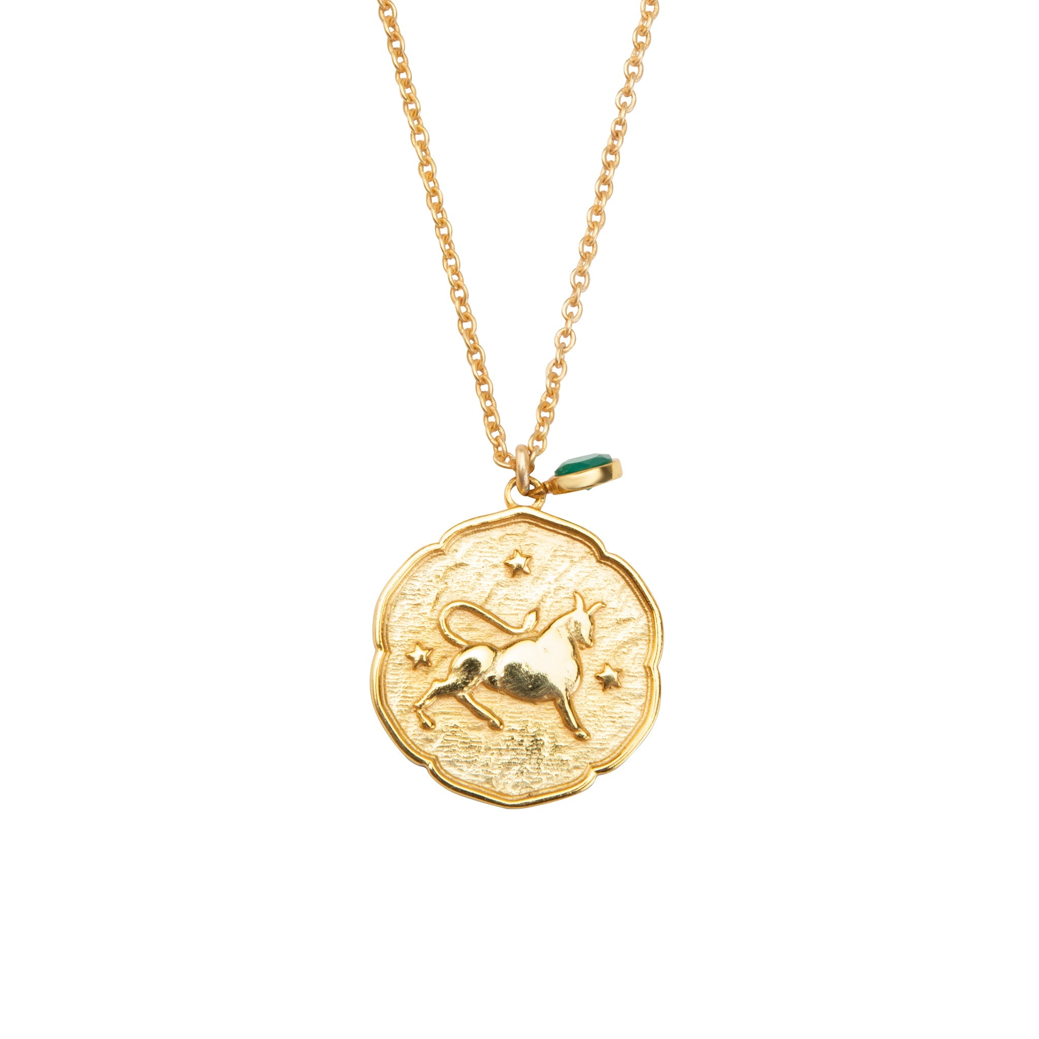 Taurus Necklace with Birth Stone Charm