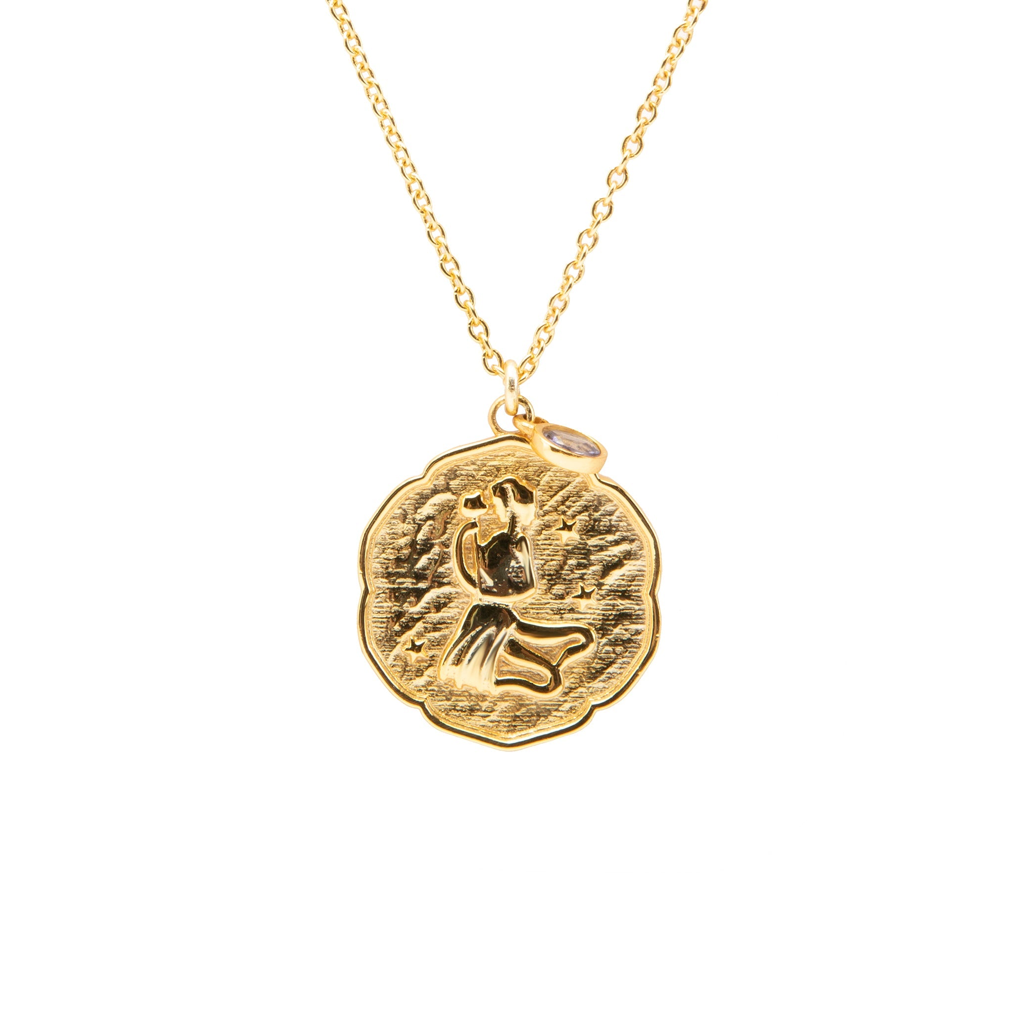 Virgo Necklace With Birth Stone Charm