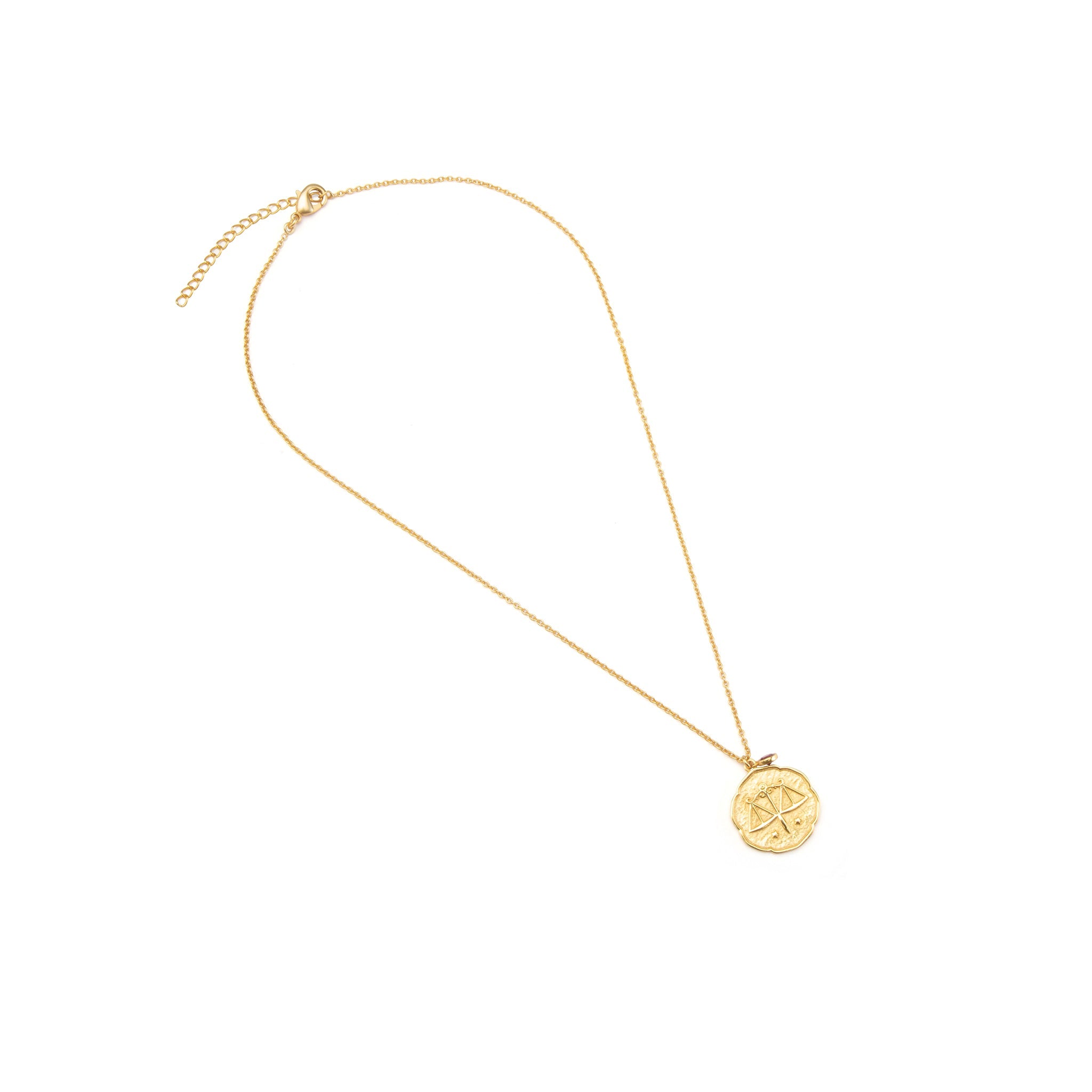 Libra Necklace With Birth Stone Charm