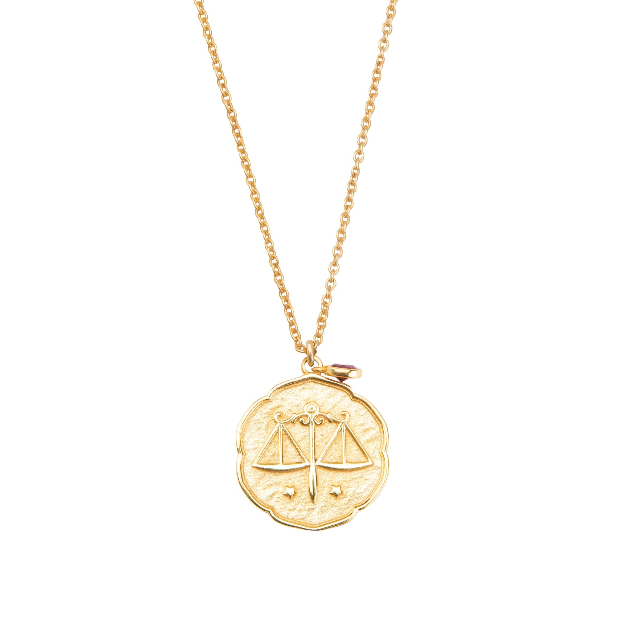 Libra Necklace With Birth Stone Charm