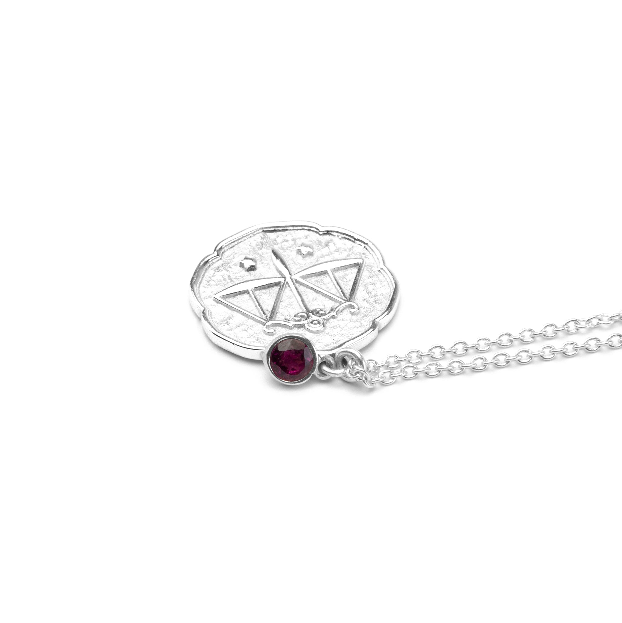 Libra Necklace With Birth Stone Charm