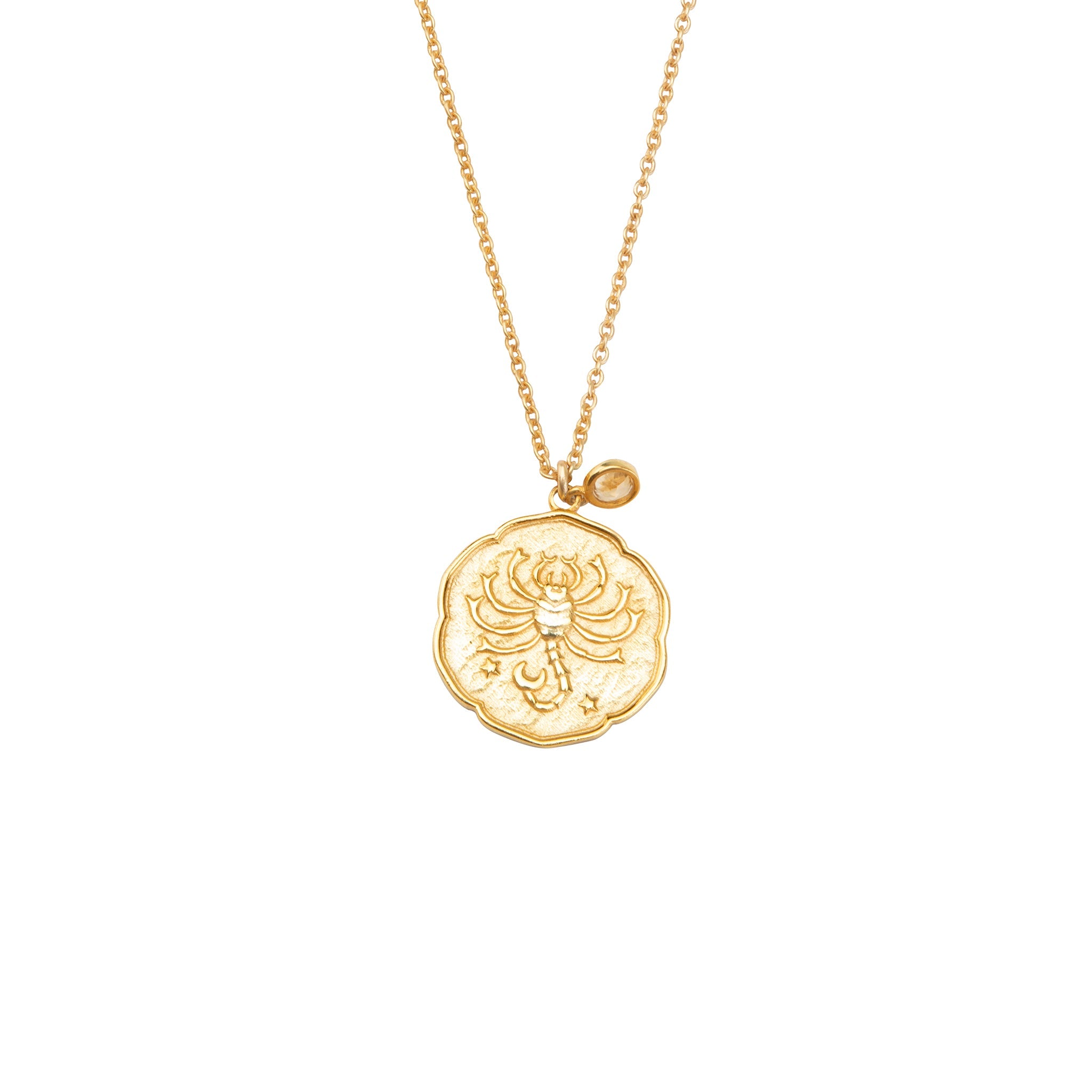 Scorpio Necklace With Birth Stone Charm
