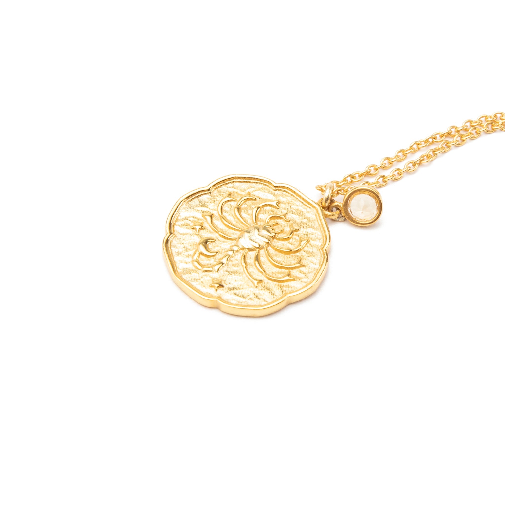Scorpio Necklace With Birth Stone Charm