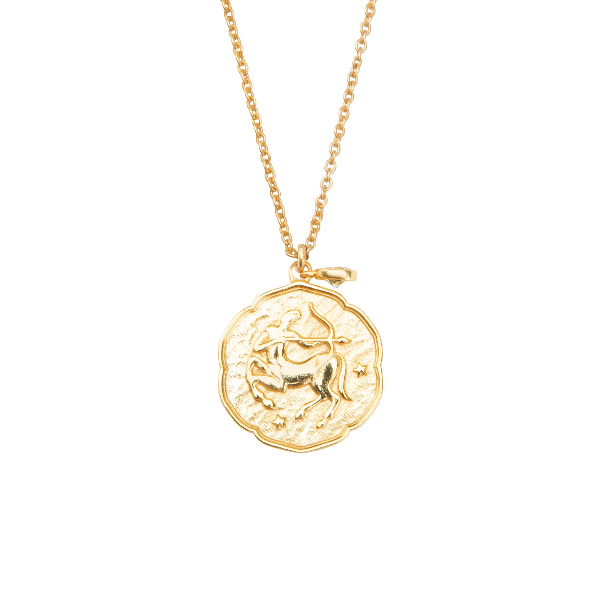Sagittarius Necklace With Birth Stone Charm