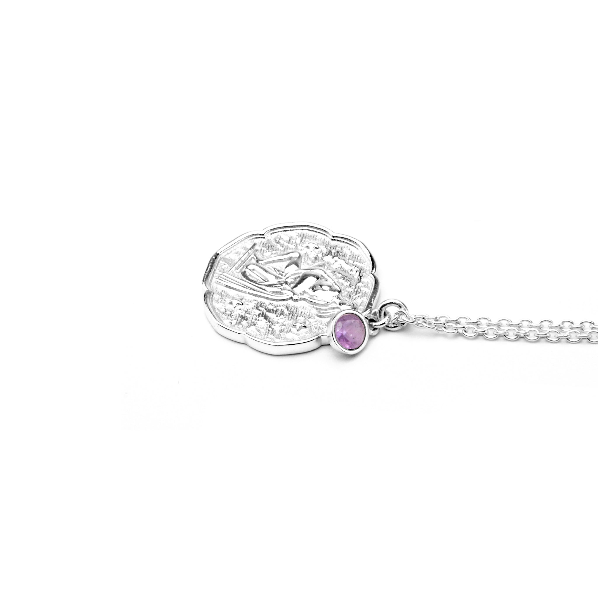 Aquarius Necklace With Birth Stone Charm