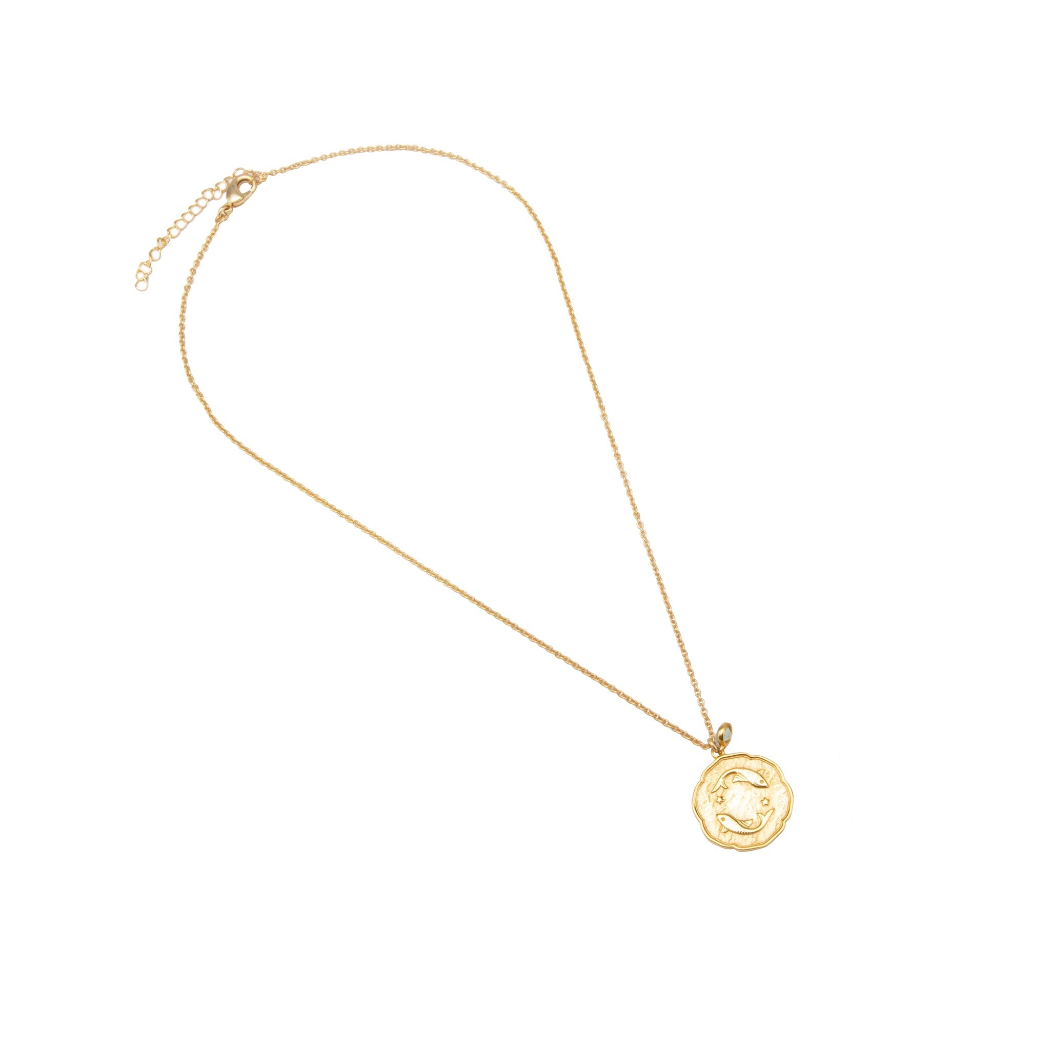 Pisces Necklace With Birth Stone Charm