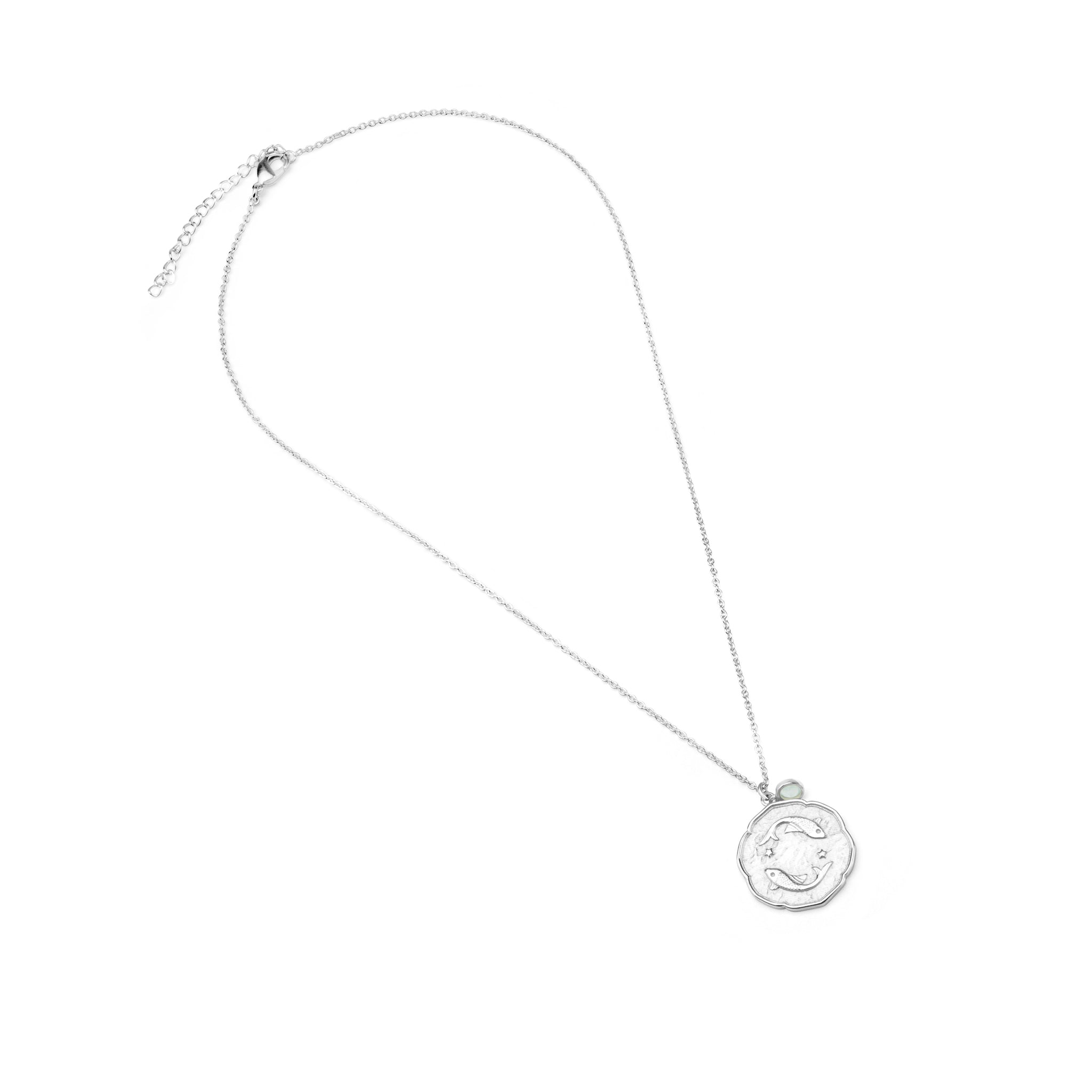 Pisces Necklace With Birth Stone Charm