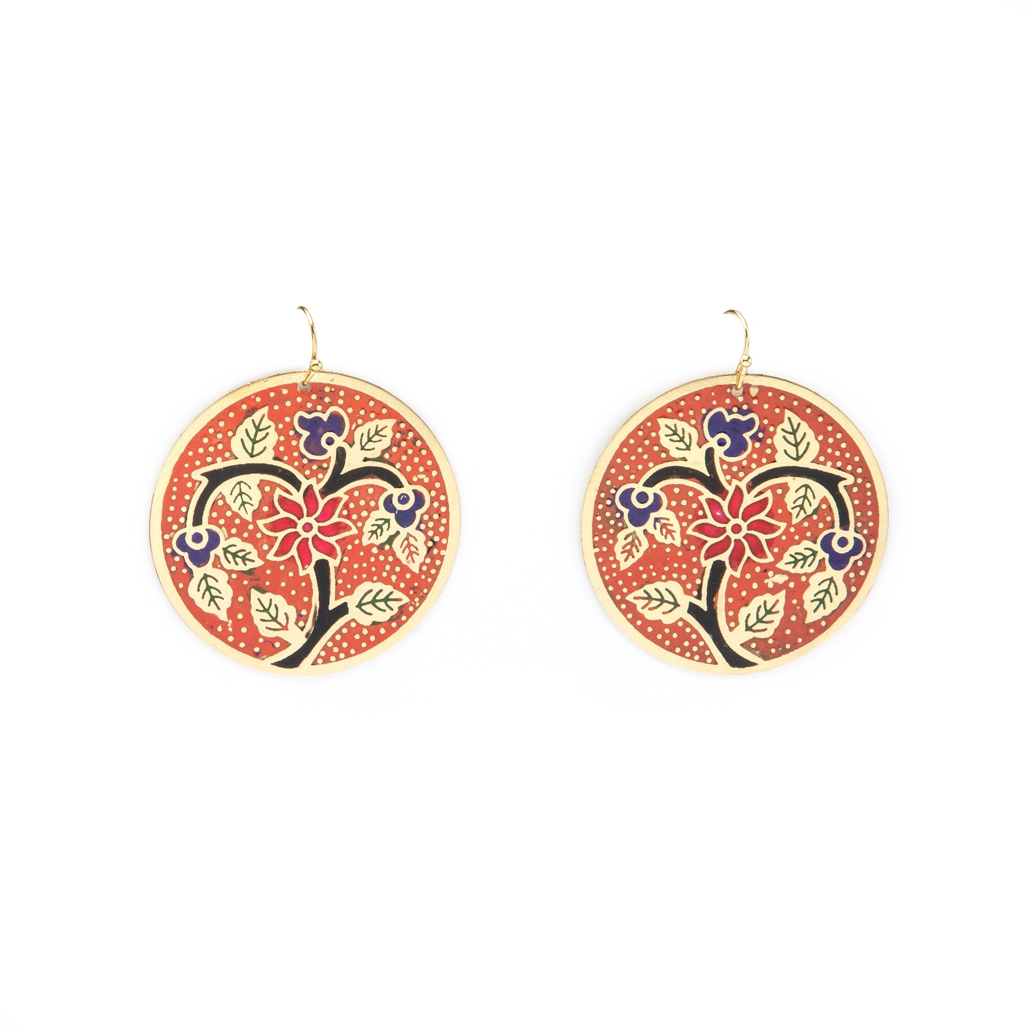 Bakul Engraved Enamel Earrings