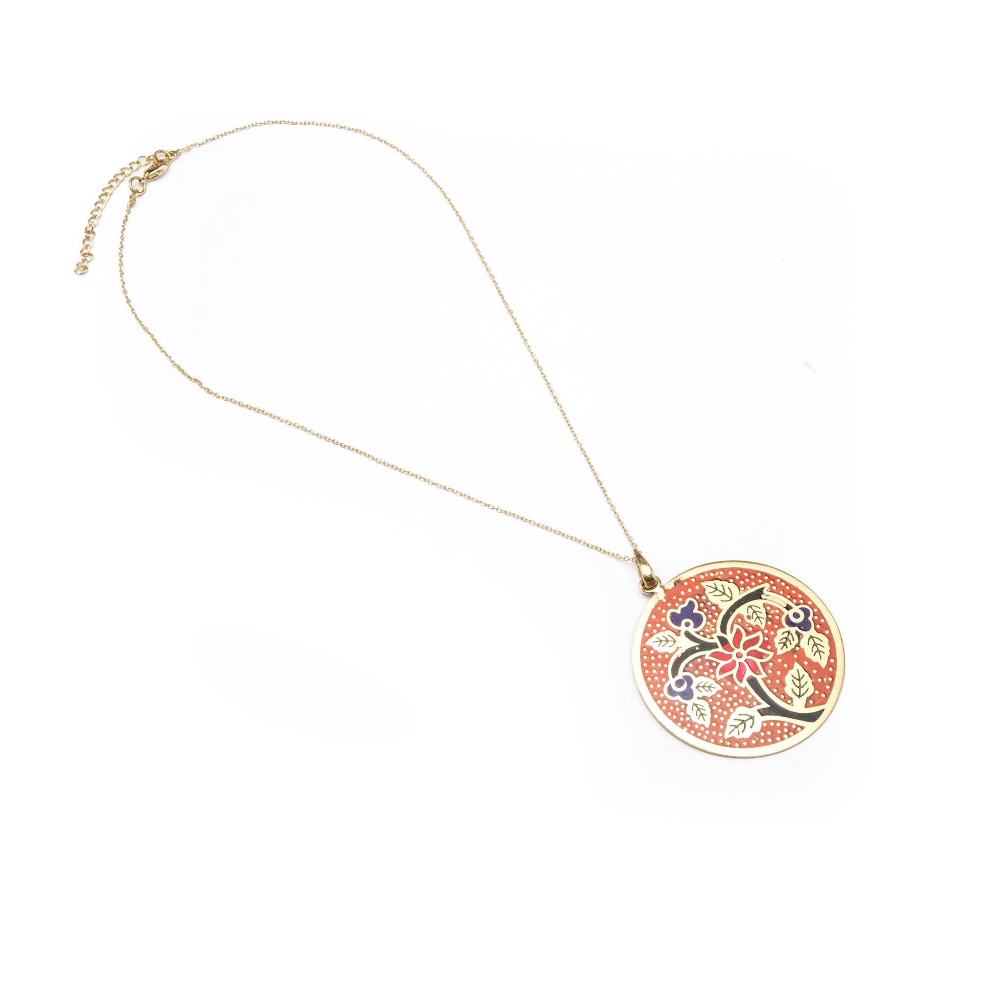 Azha Engraved Enamel Pendant