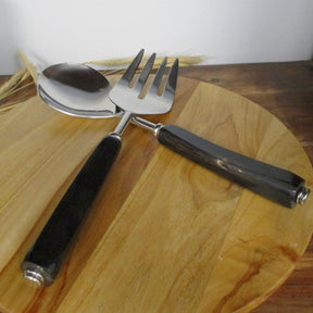 Modern Black Bone 2-Piece Salad Server Set