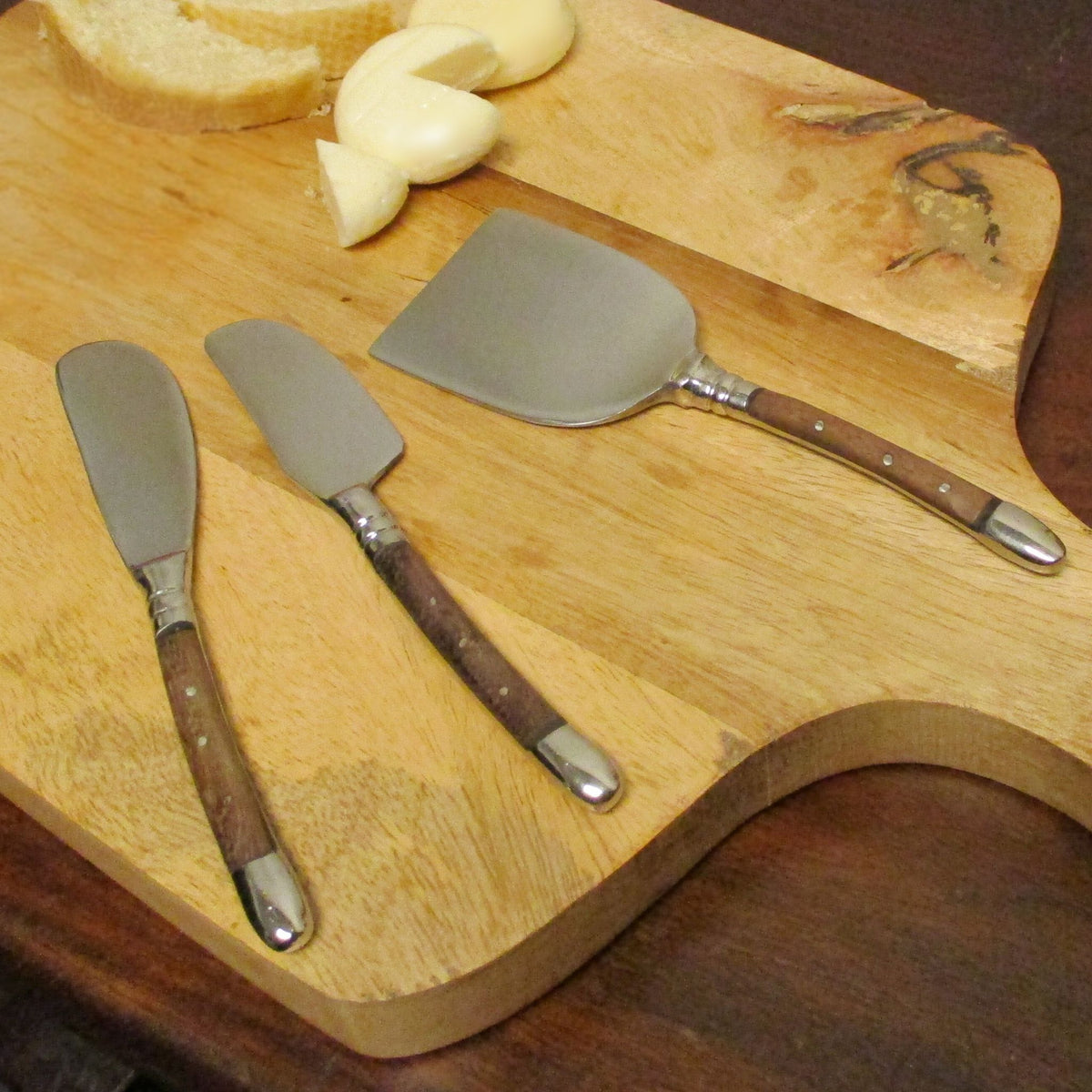 Curved Wood Cheese Knife S/3