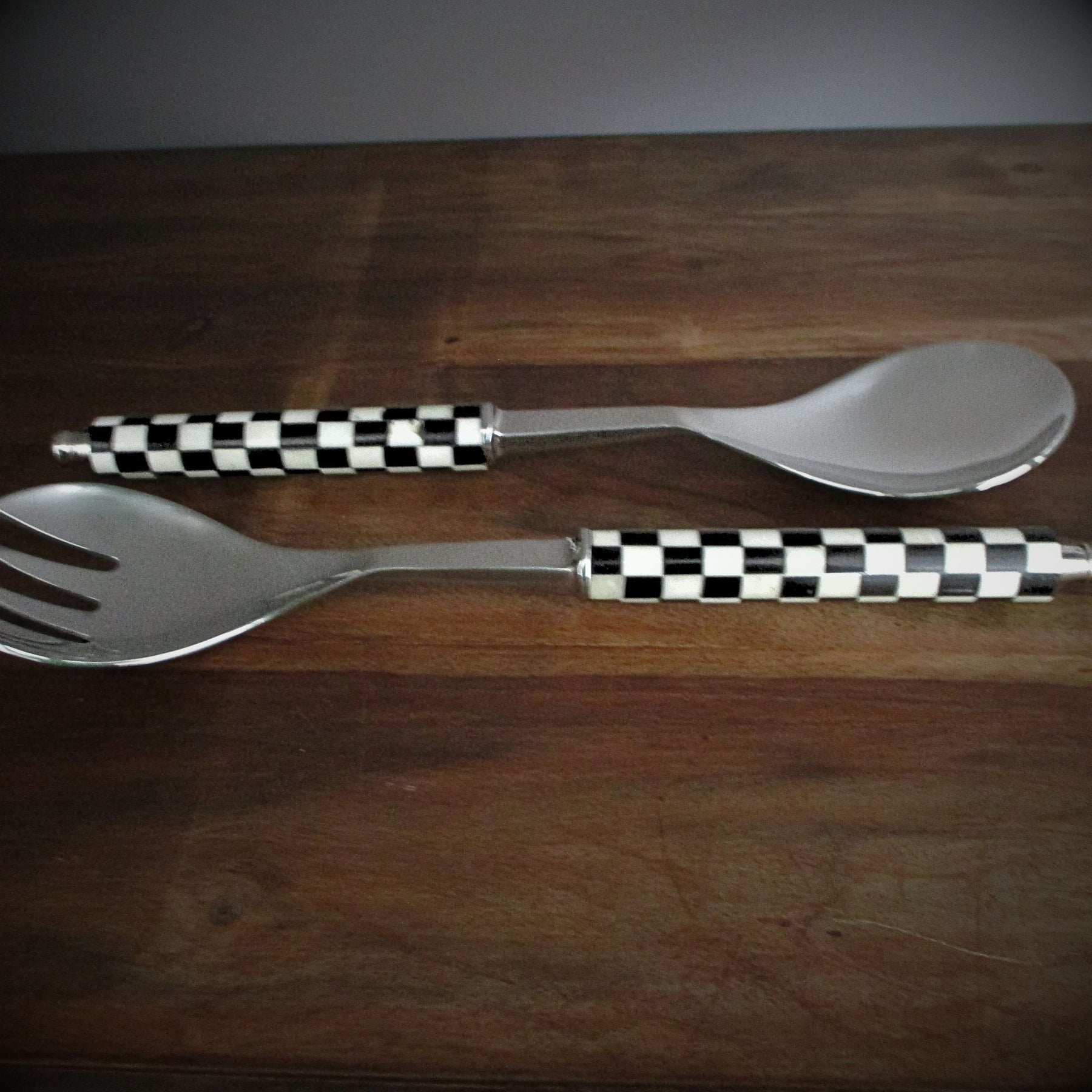 Chic Checker 2-Piece Salad Server Set