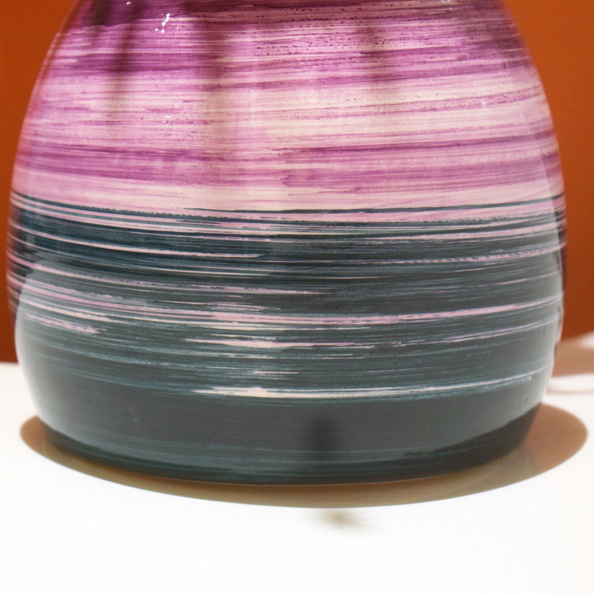 Handcrafted Multi-Color Vase – Ombre Purple & Green, Artisanal Beauty