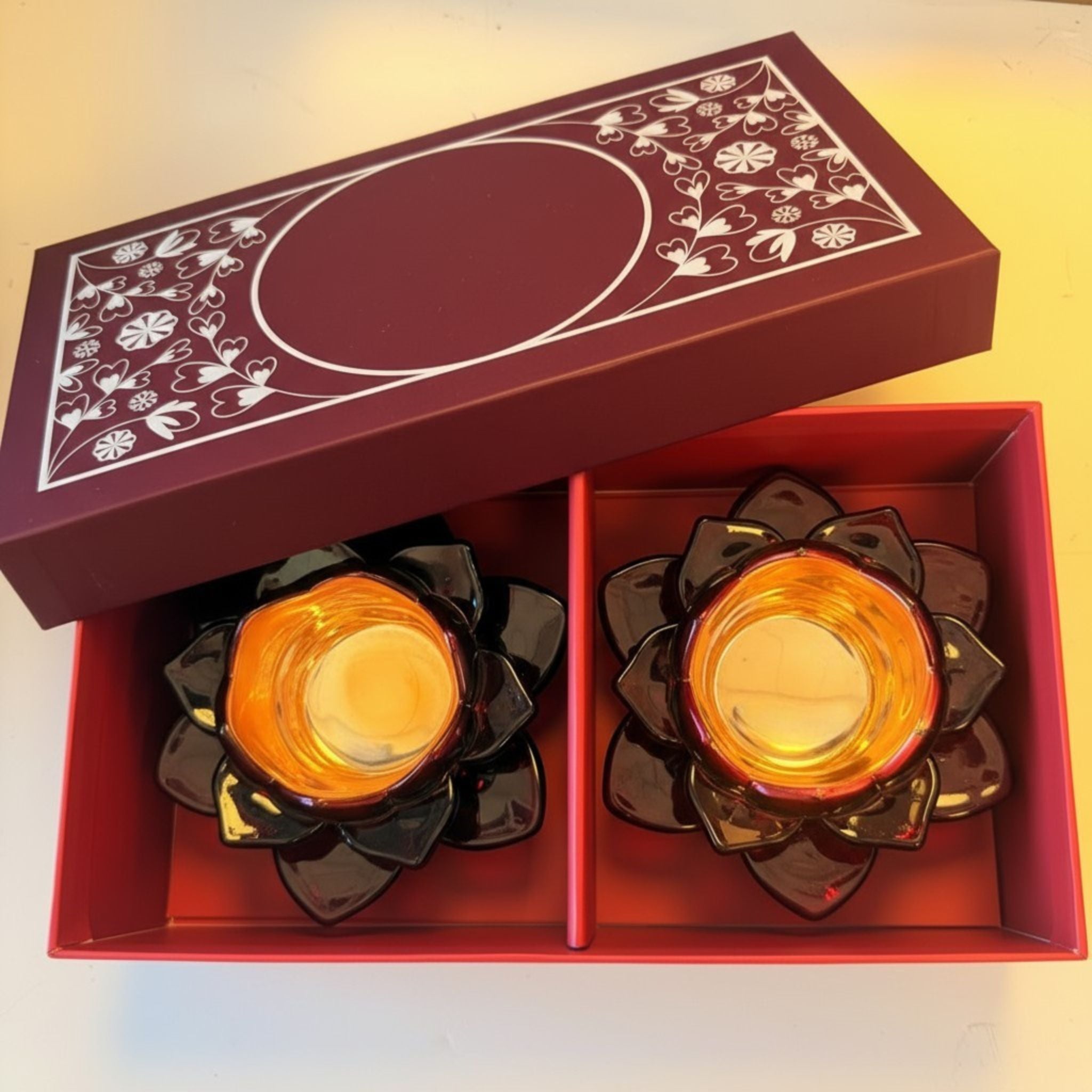 Lotus Glow Votive Holder Gift Set - 2 Piece