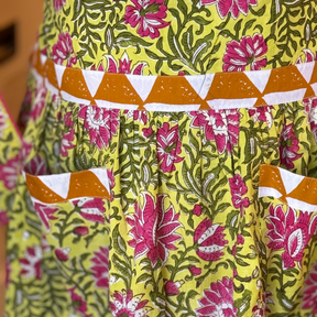 Margaret Floral Design Yellow Apron