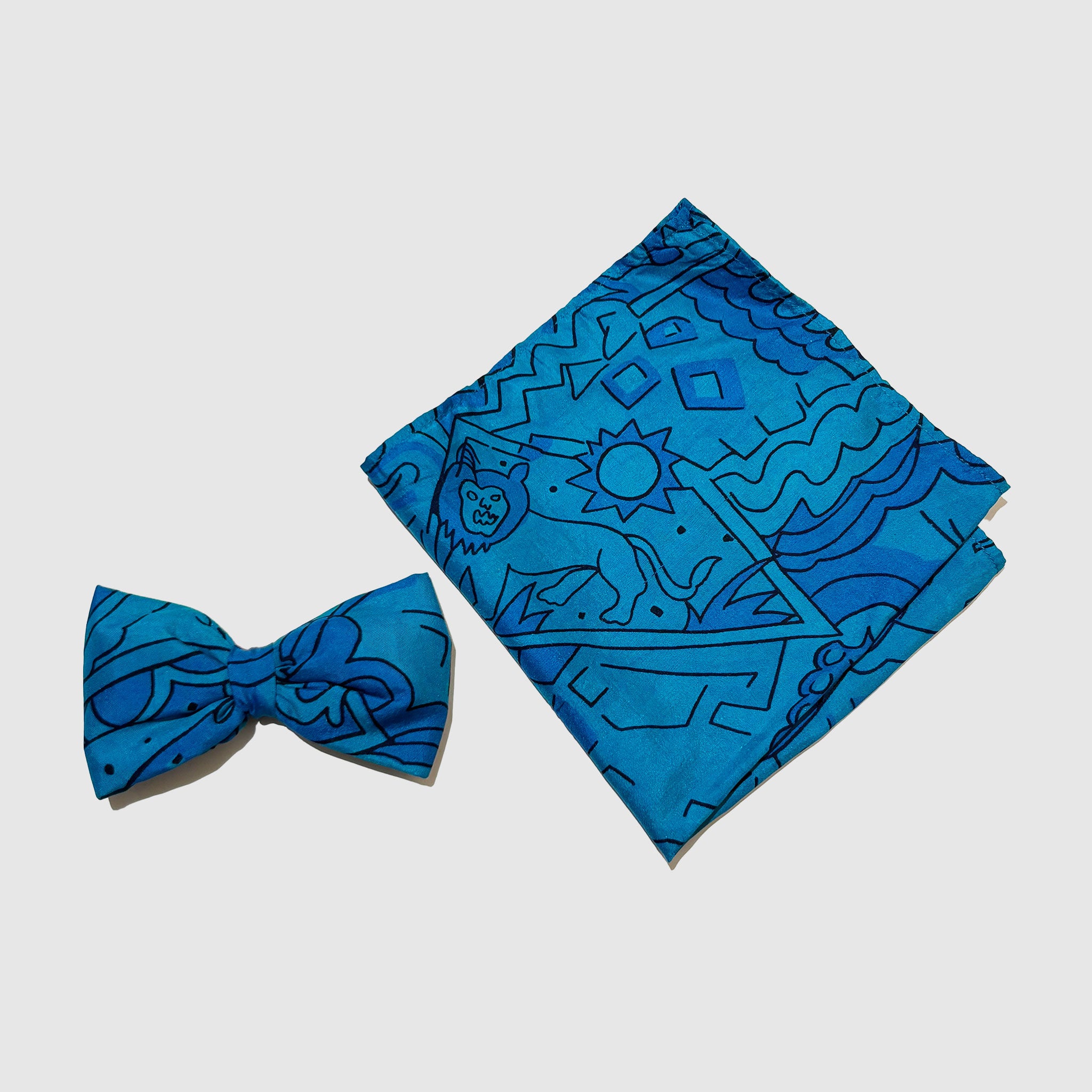 Oceanic Symphony Bowtie + Pocket Square