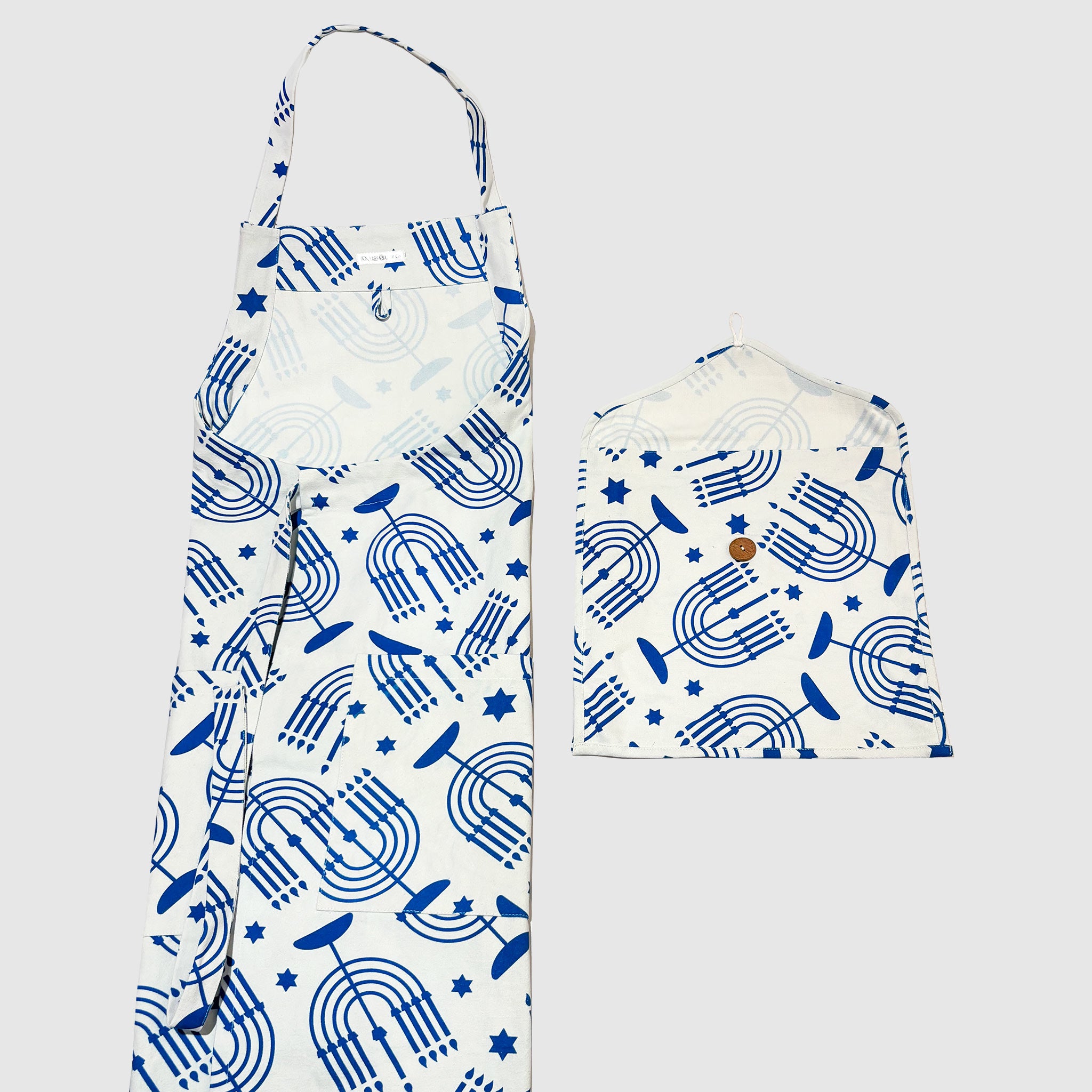 Adult Blue Hanukkah Apron