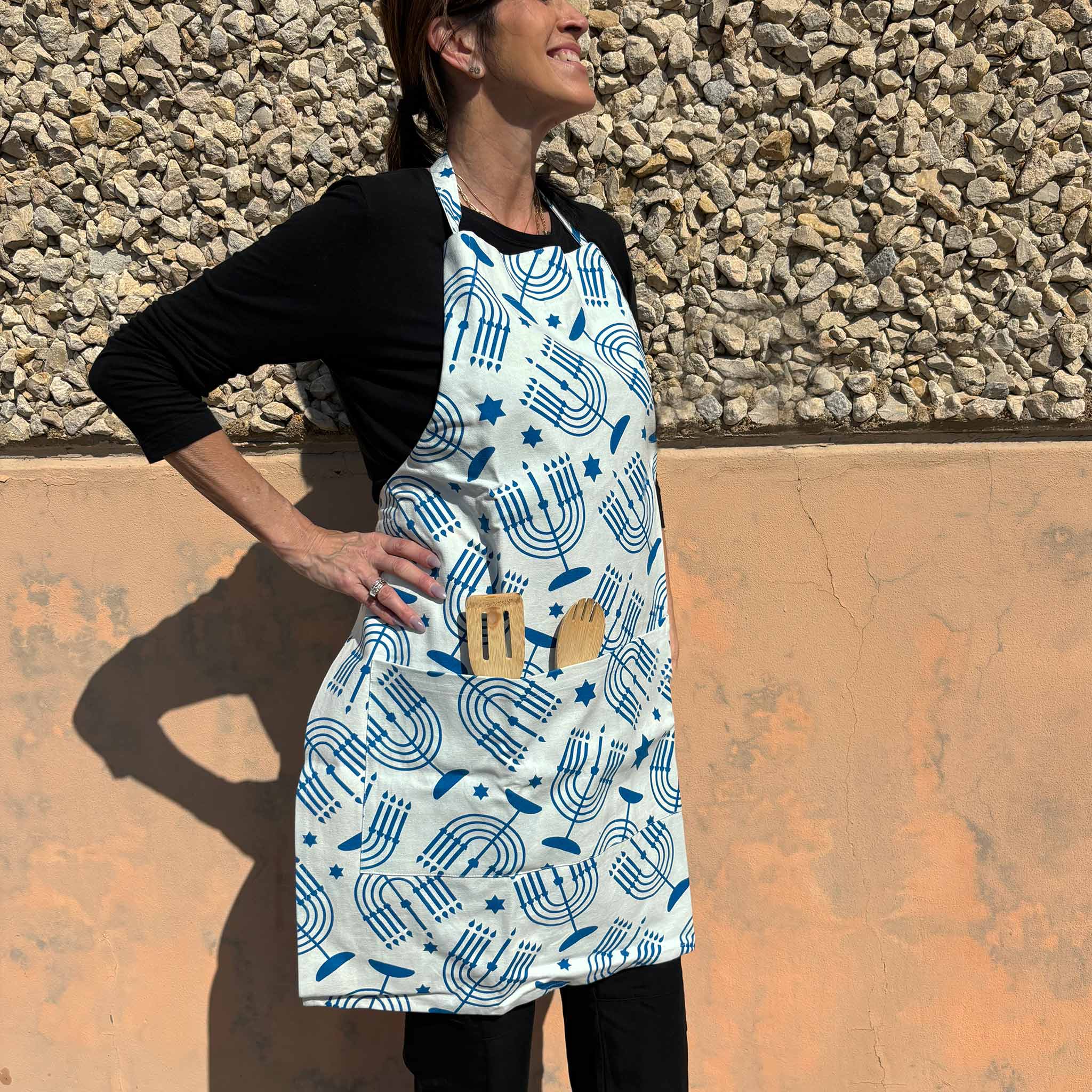 Adult Blue Hanukkah Apron