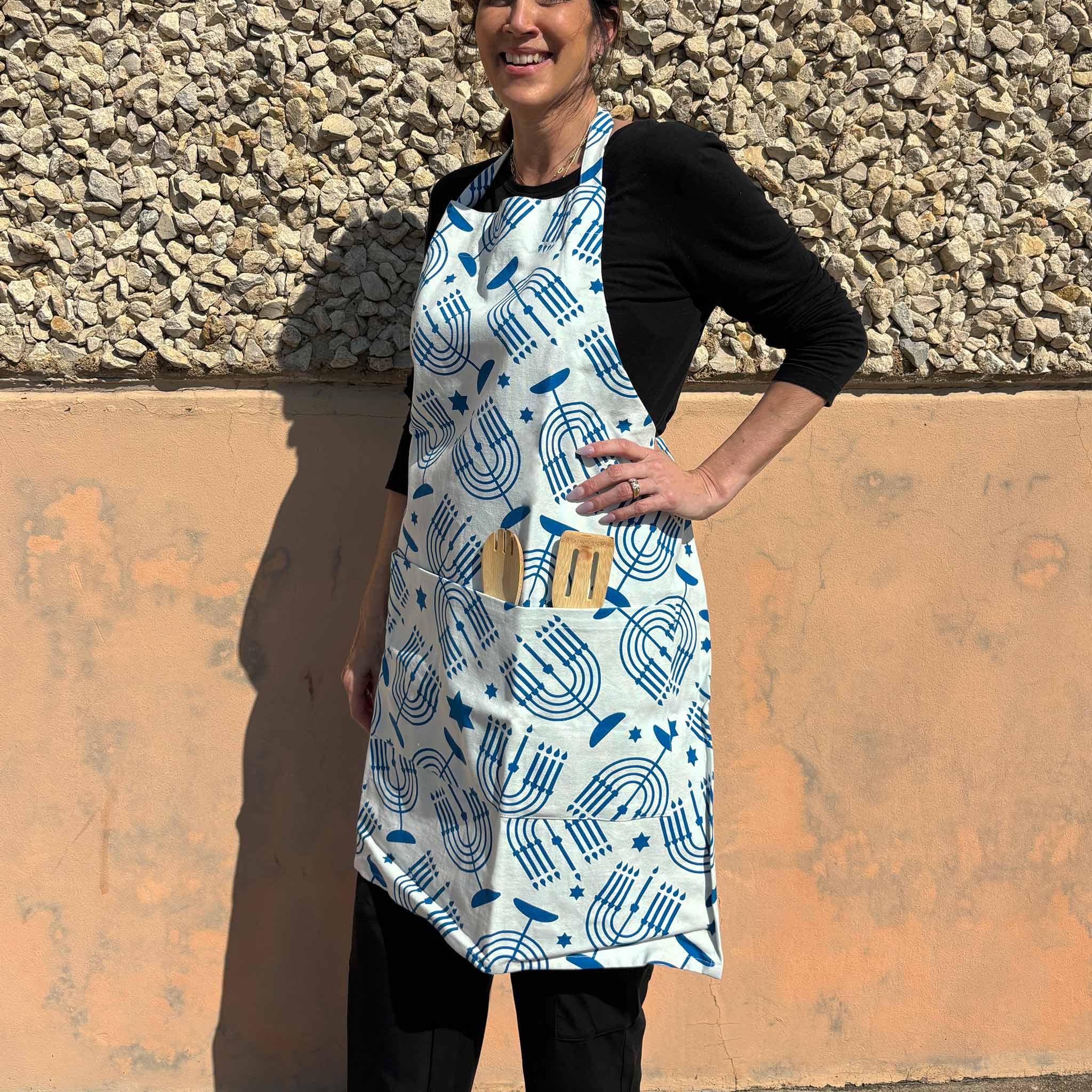 Adult Blue Hanukkah Apron