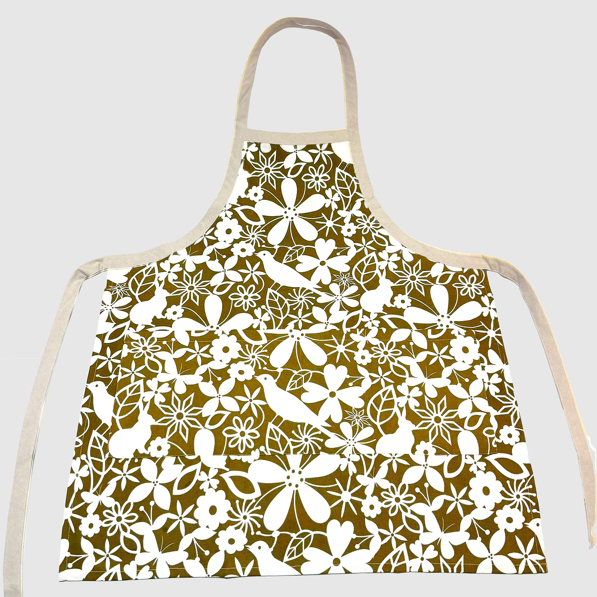 Adult Earthy Olive Floral Apron