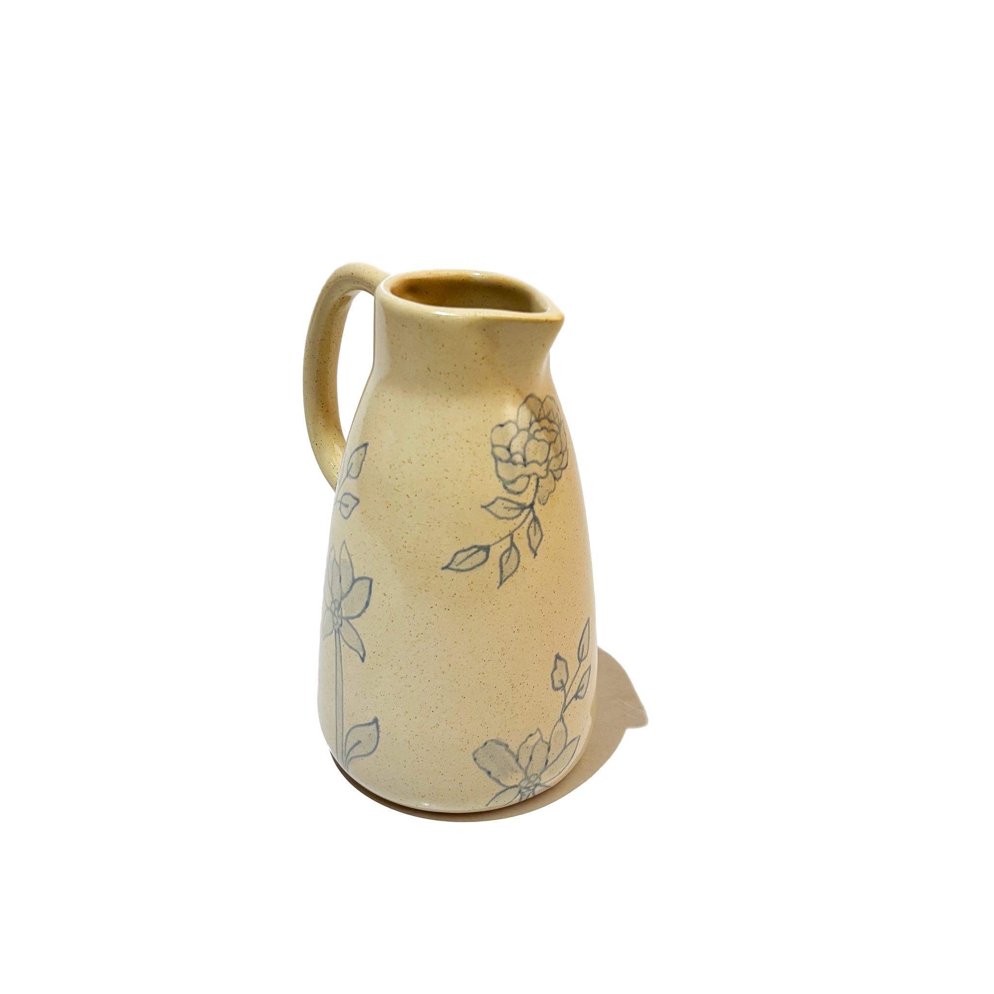 Elegant Floral Ceramic Serving Pitcher