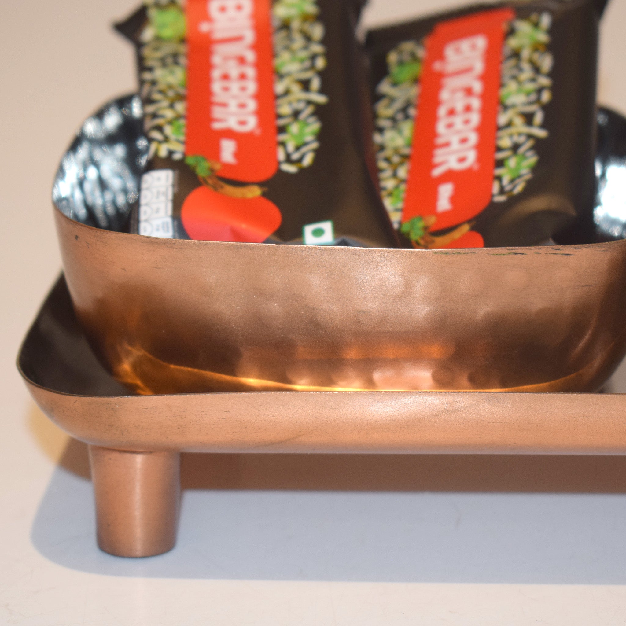 Copper Condiment Tray with 4 Bowls