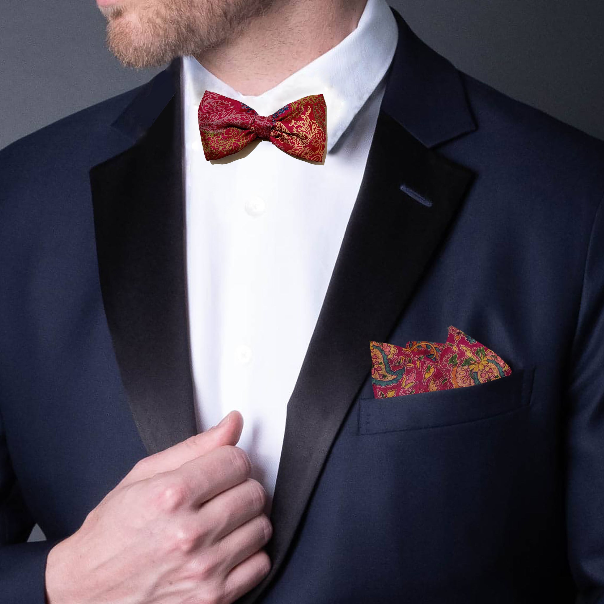 Desert Coral Bowtie + Pocket Square