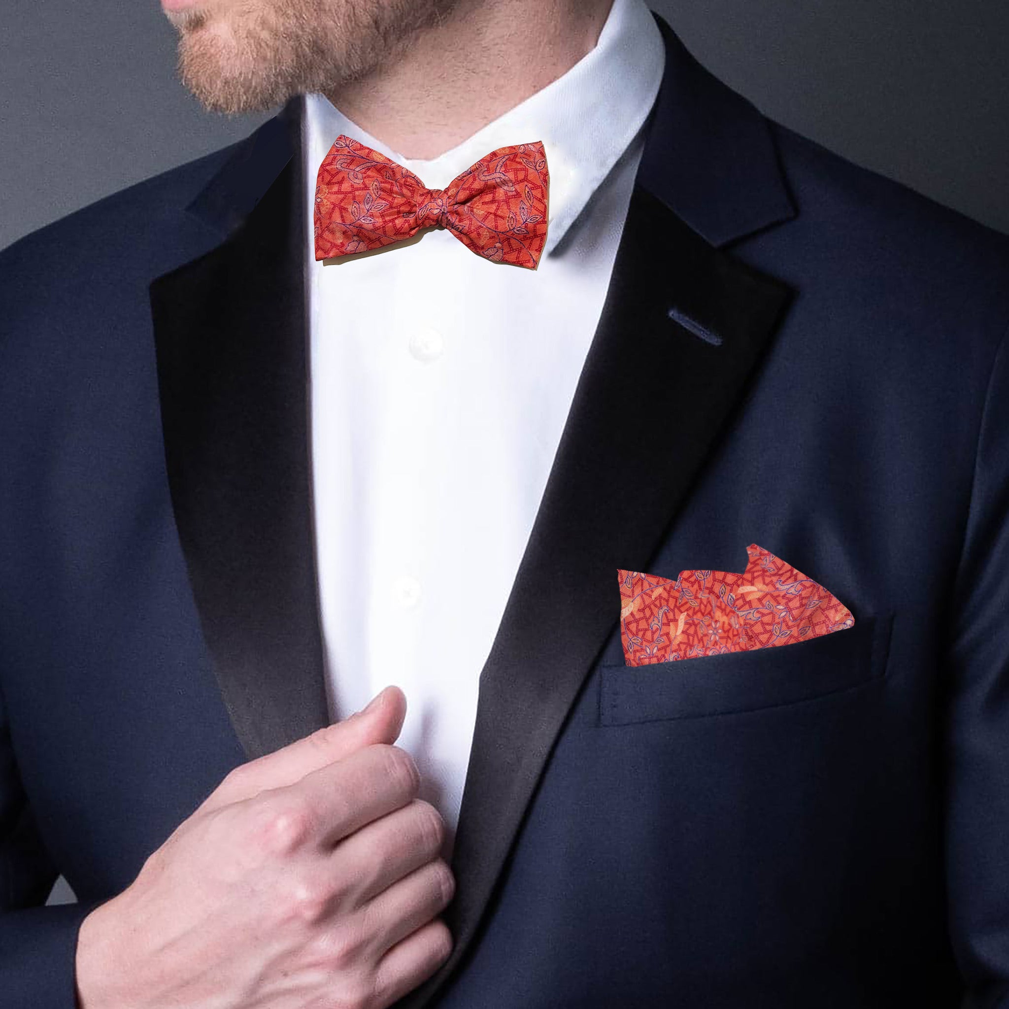 Inferno Elegance Bowtie + Pocket Square