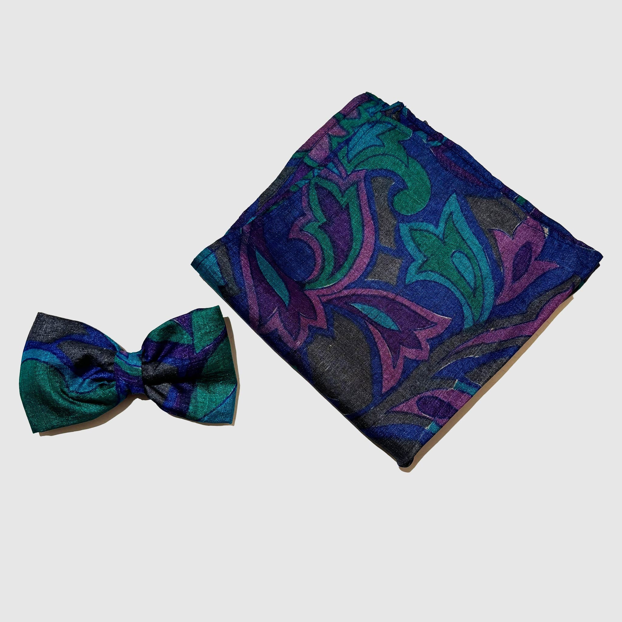 Indigo Imperial Bowtie + Pocket Square