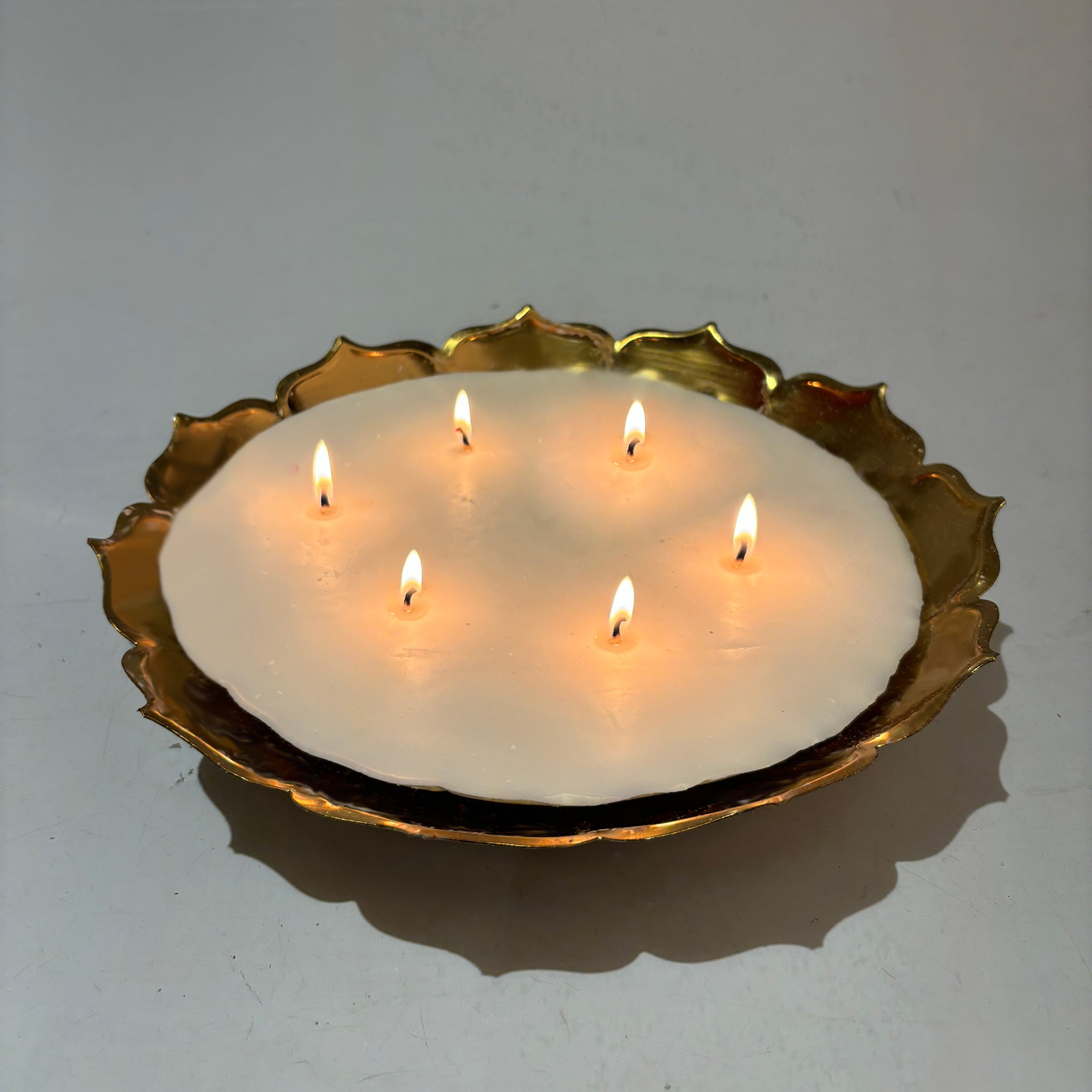 Large Copper Lotus Candle