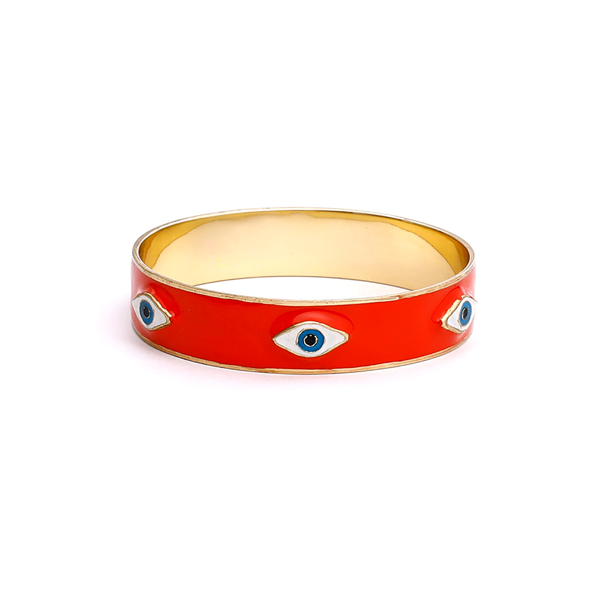 Brazalete de esmalte con forma de mal de ojo