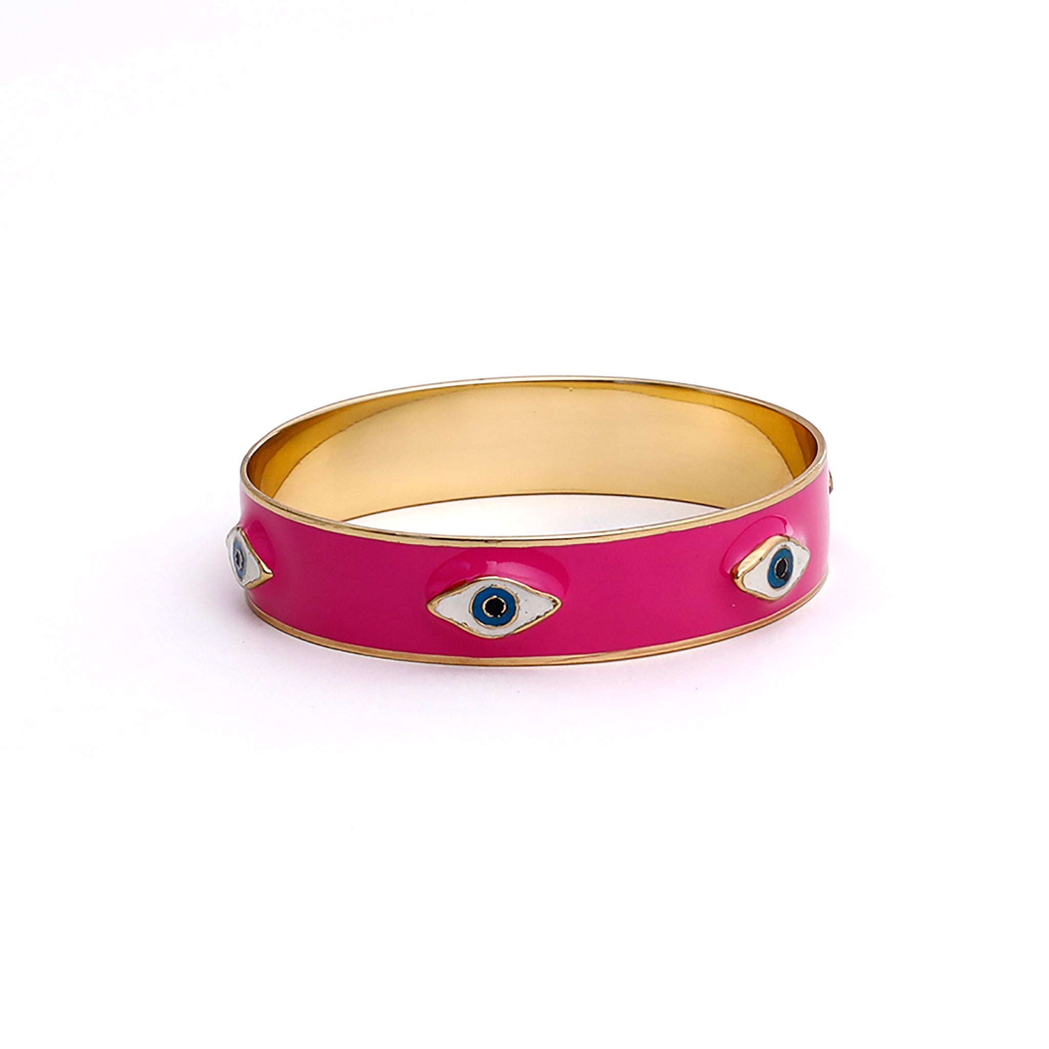 Brazalete de esmalte con forma de mal de ojo