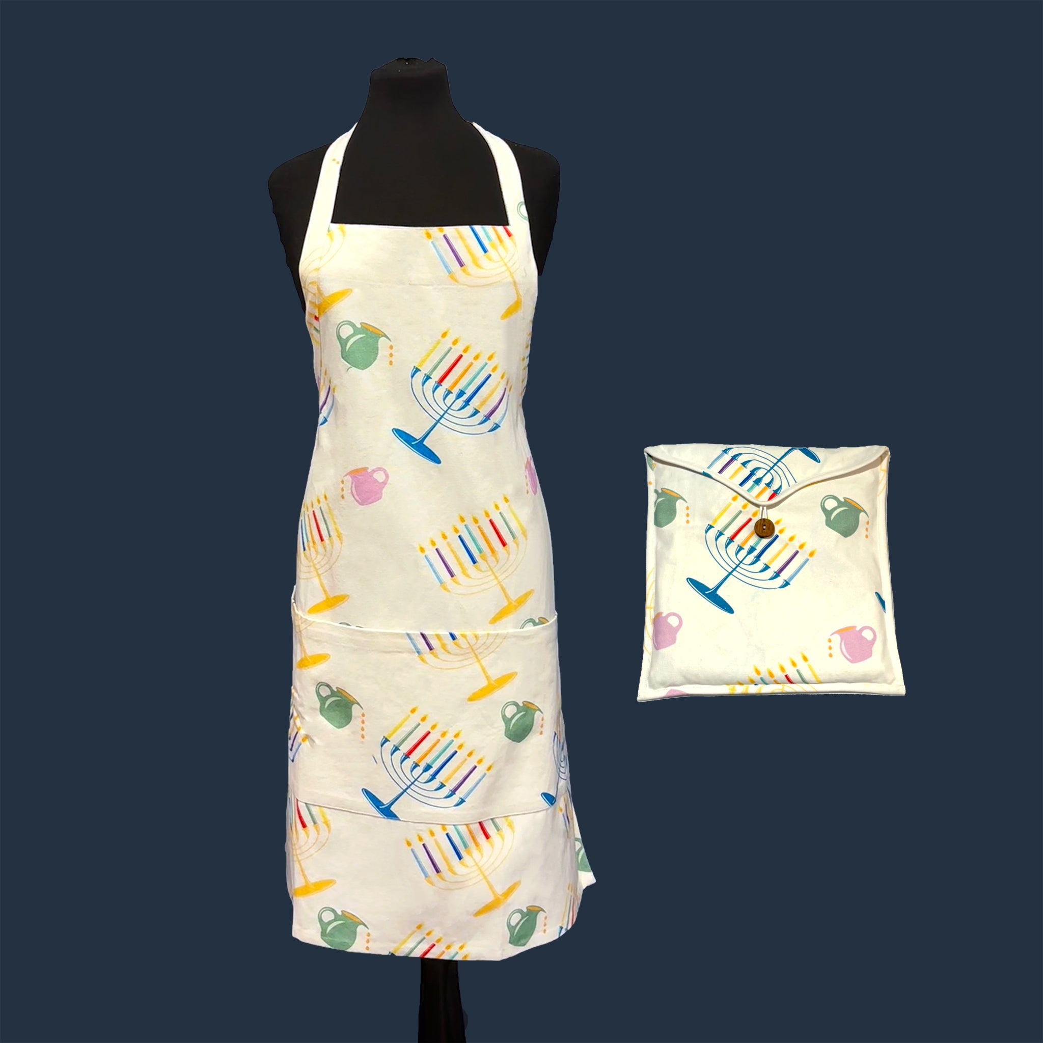 Adult Multi-Colored Hanukkah Apron