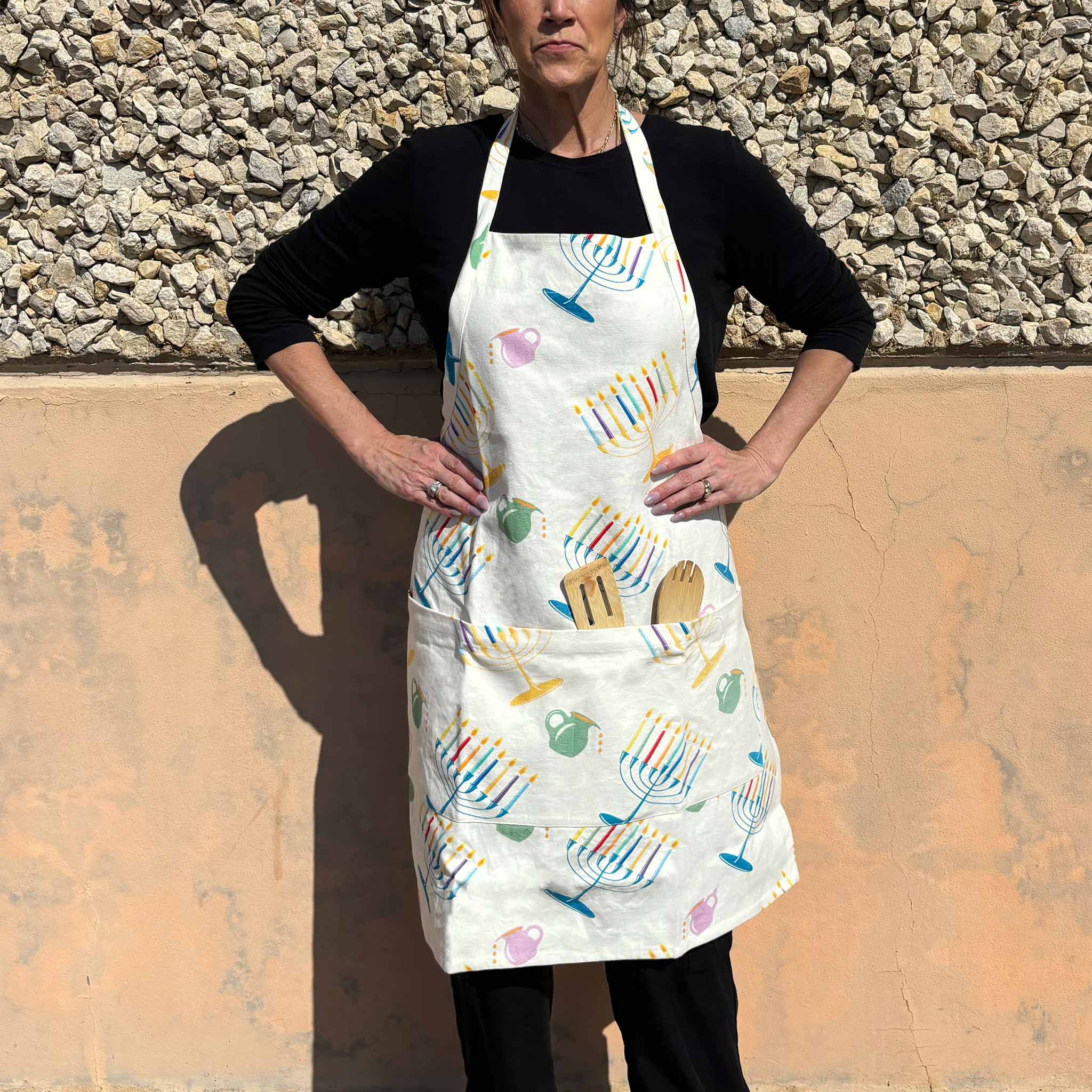 Adult Multi-Colored Hanukkah Apron